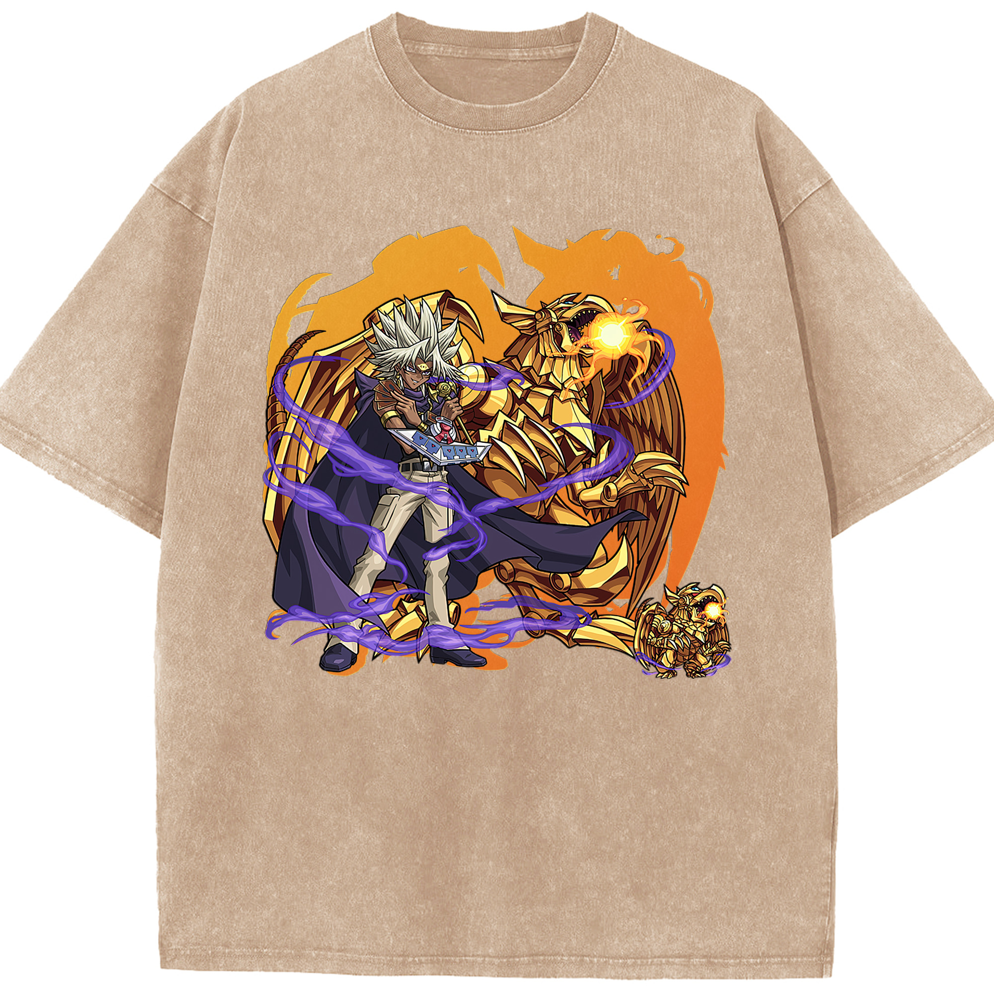 （画像用） 遊☆戯☆王 Yu-Gi-Oh! 綿100% ヴィンテージ風 半袖Tシャツ（フロントプリント）