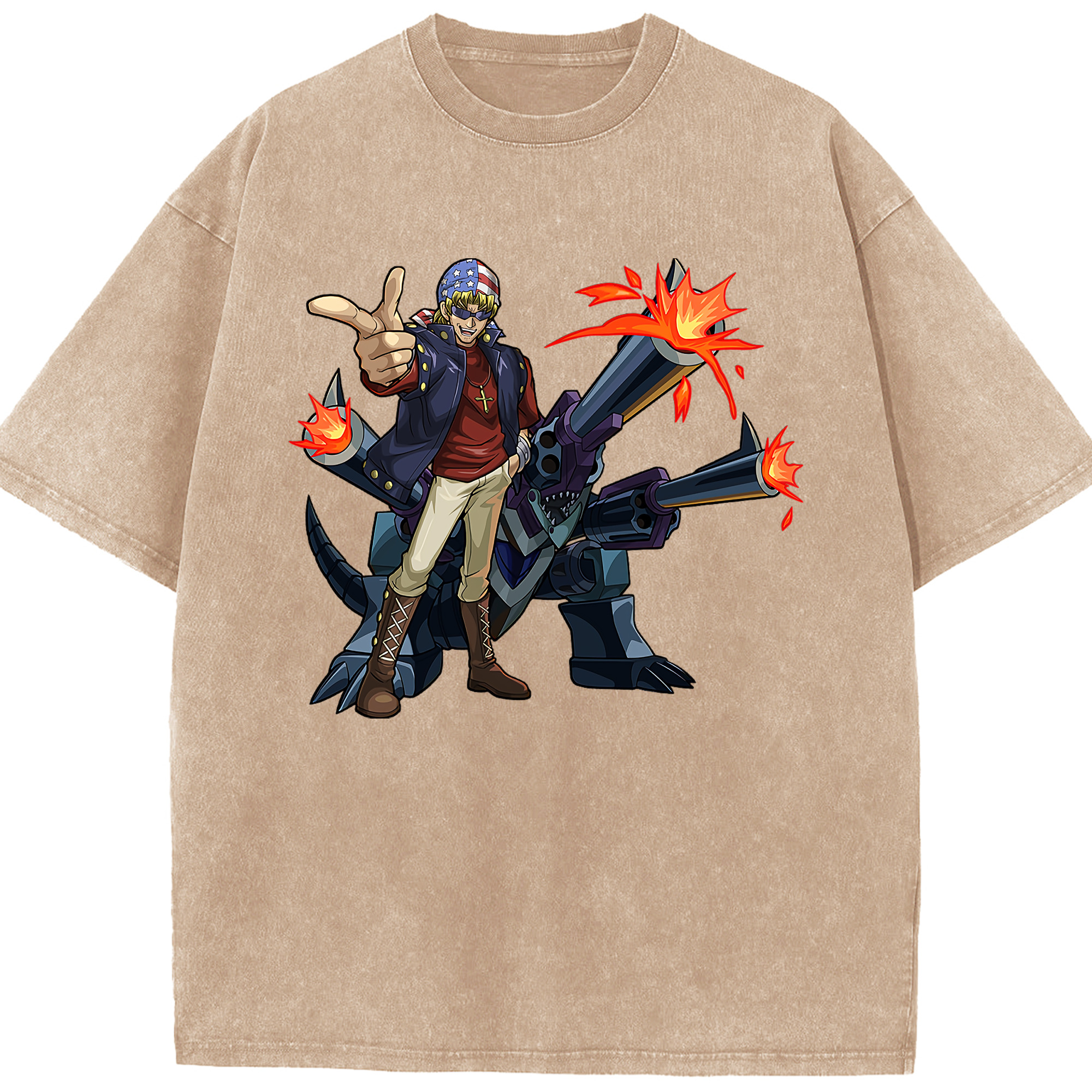 （画像用） 遊☆戯☆王 Yu-Gi-Oh! 綿100% ヴィンテージ風 半袖Tシャツ（フロントプリント）