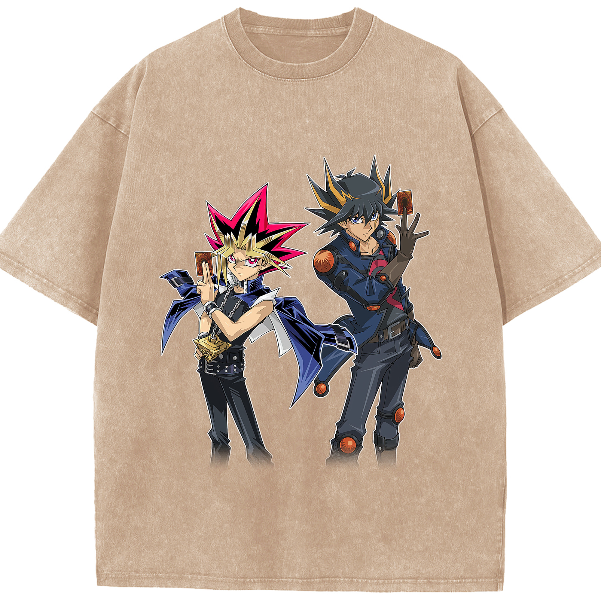 （画像用） 遊☆戯☆王 Yu-Gi-Oh! 綿100% ヴィンテージ風 半袖Tシャツ（フロントプリント）