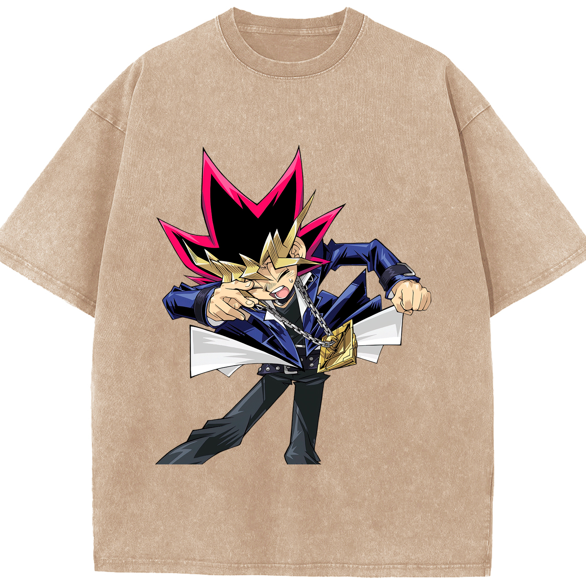 （画像用） 遊☆戯☆王 Yu-Gi-Oh! 綿100% ヴィンテージ風 半袖Tシャツ（フロントプリント）