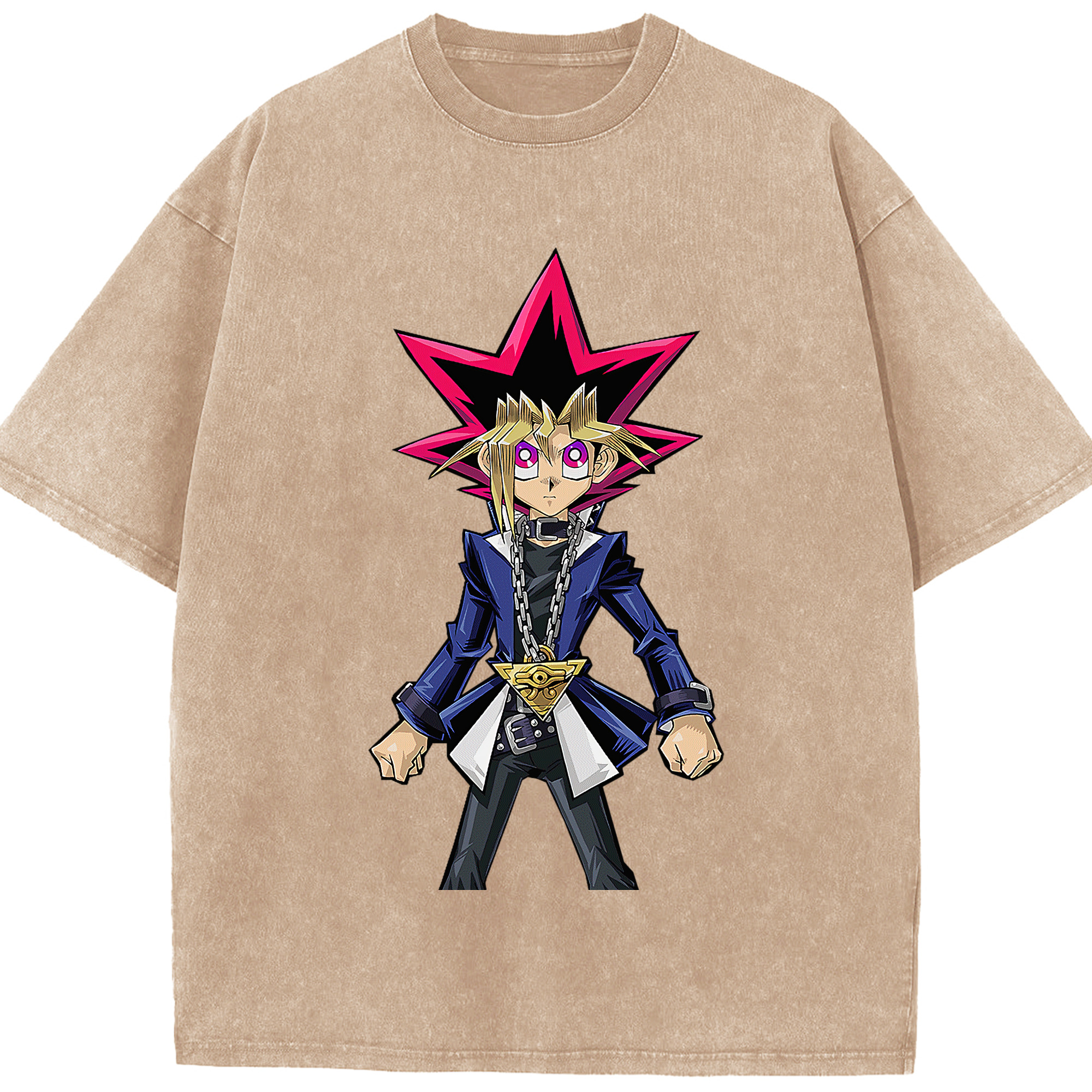 （画像用） 遊☆戯☆王 Yu-Gi-Oh! 綿100% ヴィンテージ風 半袖Tシャツ（フロントプリント）