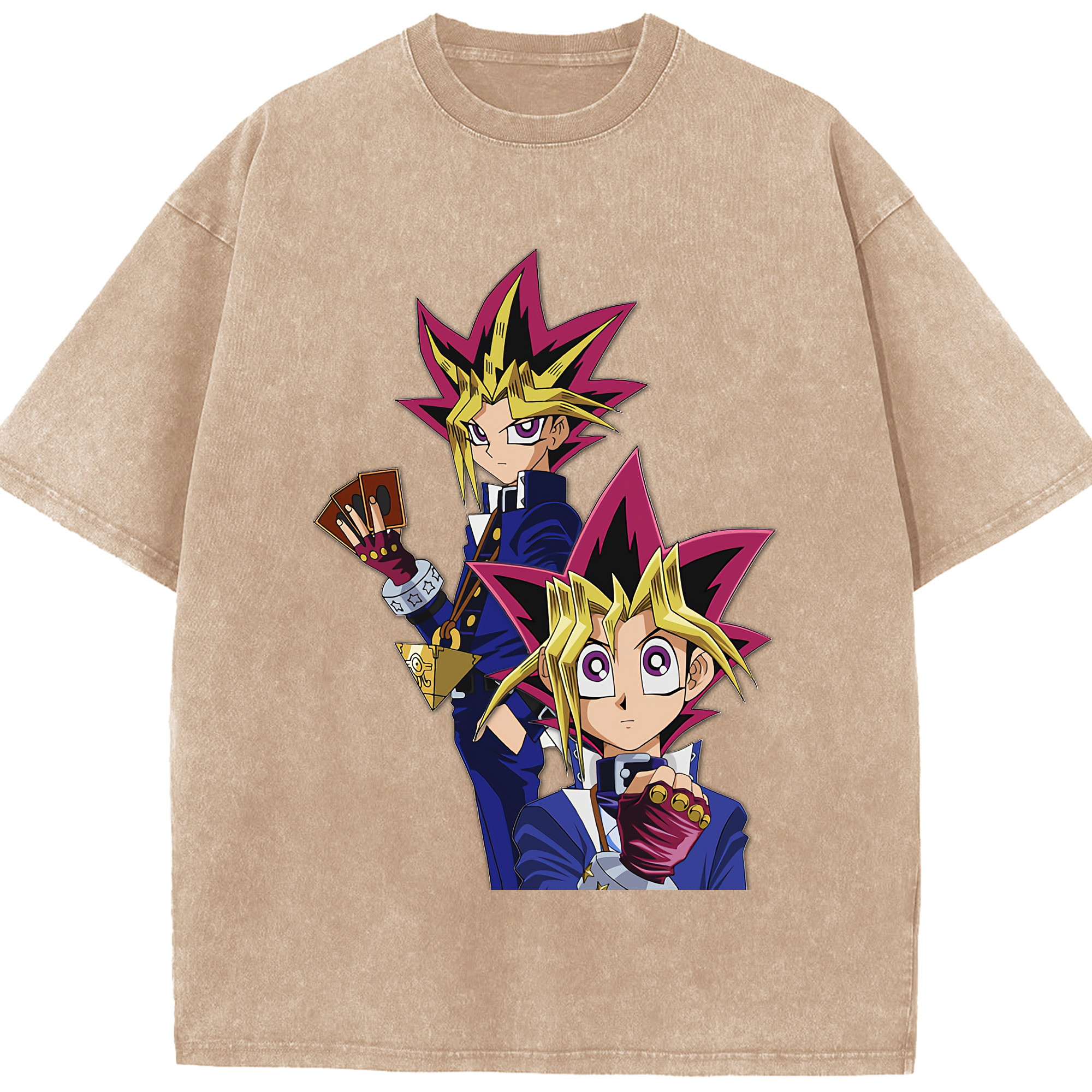（画像用） 遊☆戯☆王 Yu-Gi-Oh! 綿100% ヴィンテージ風 半袖Tシャツ（フロントプリント）