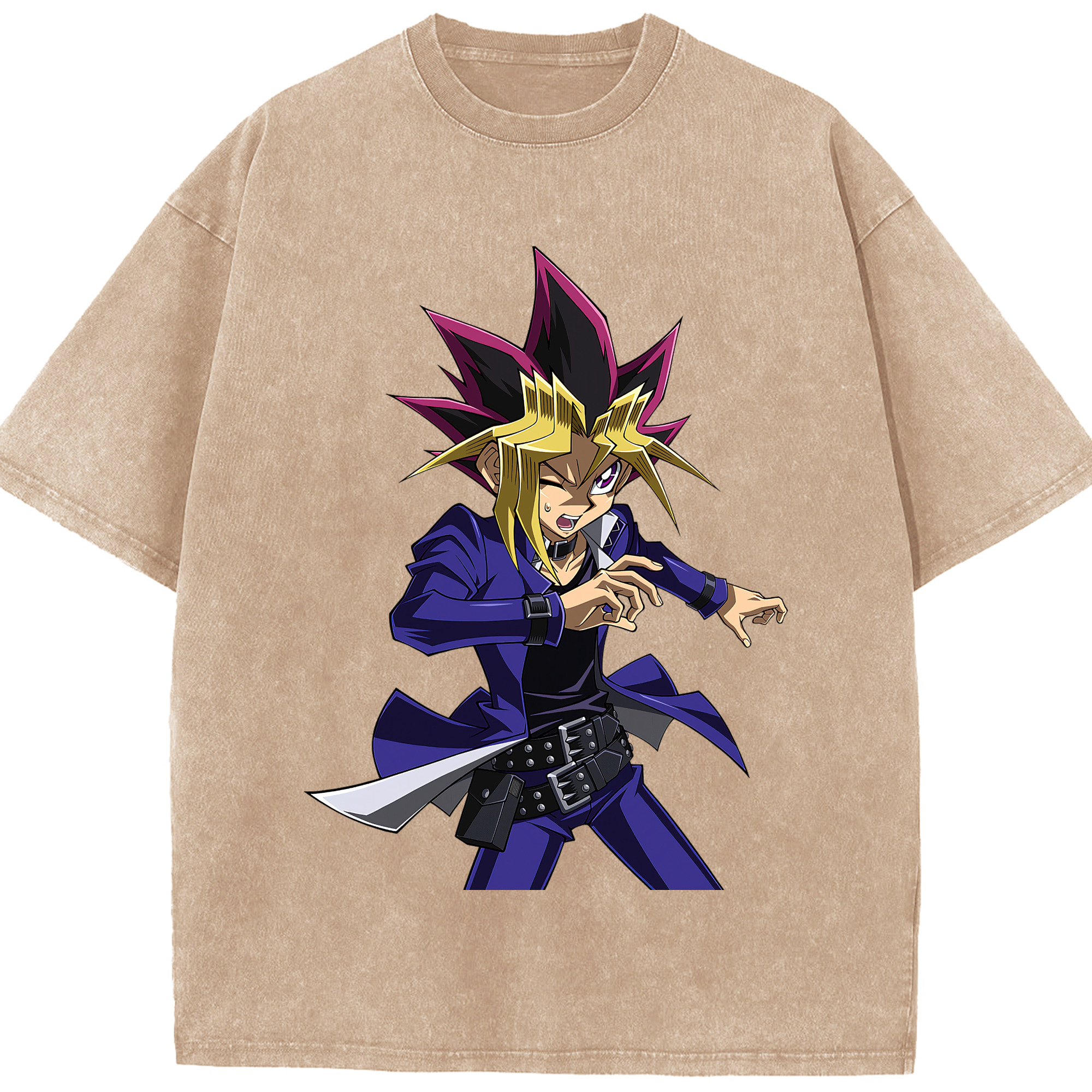 （画像用） 遊☆戯☆王 Yu-Gi-Oh! 綿100% ヴィンテージ風 半袖Tシャツ（フロントプリント）