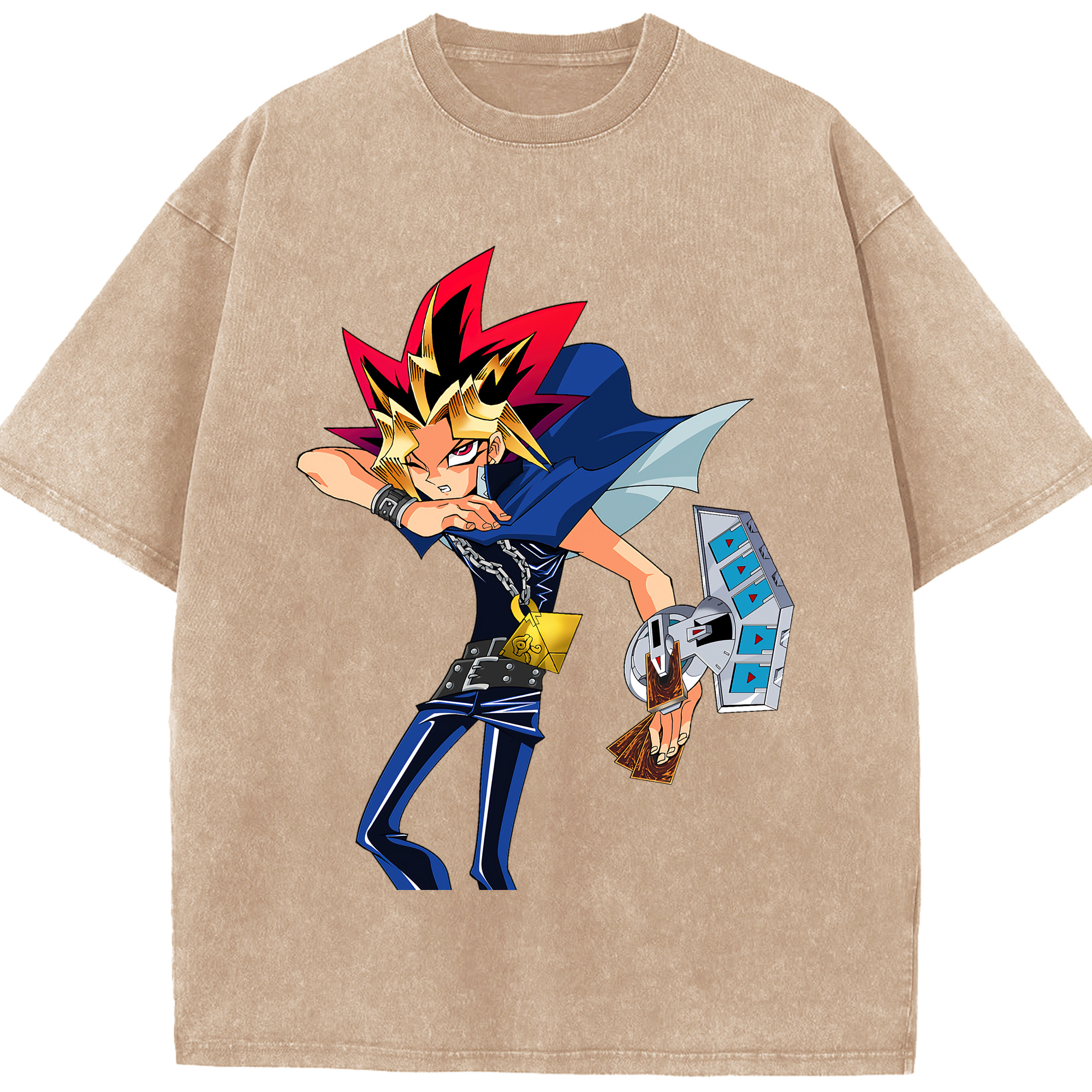 （画像用） 遊☆戯☆王 Yu-Gi-Oh! 綿100% ヴィンテージ風 半袖Tシャツ（フロントプリント）