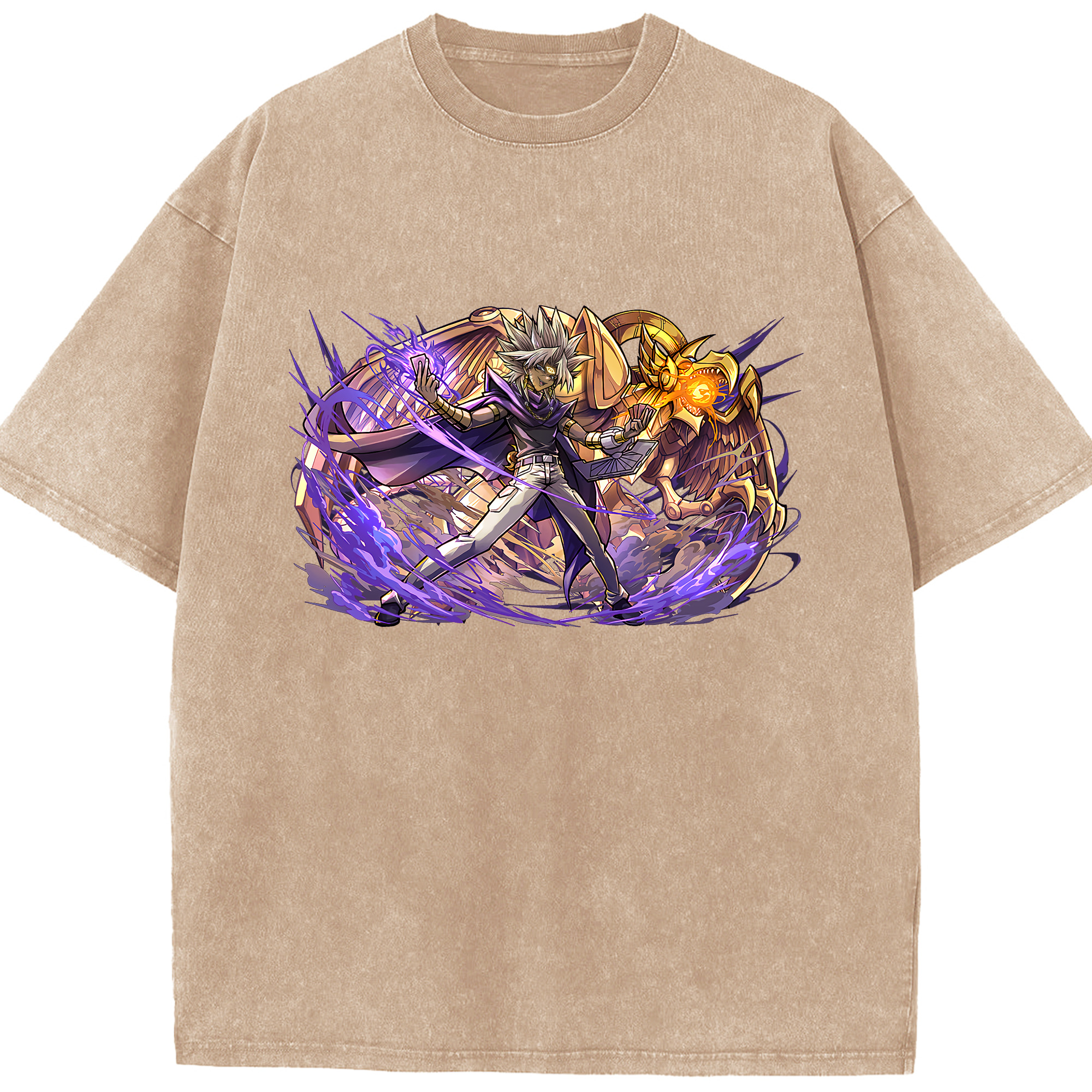 （画像用） 遊☆戯☆王 Yu-Gi-Oh! 綿100% ヴィンテージ風 半袖Tシャツ（フロントプリント）