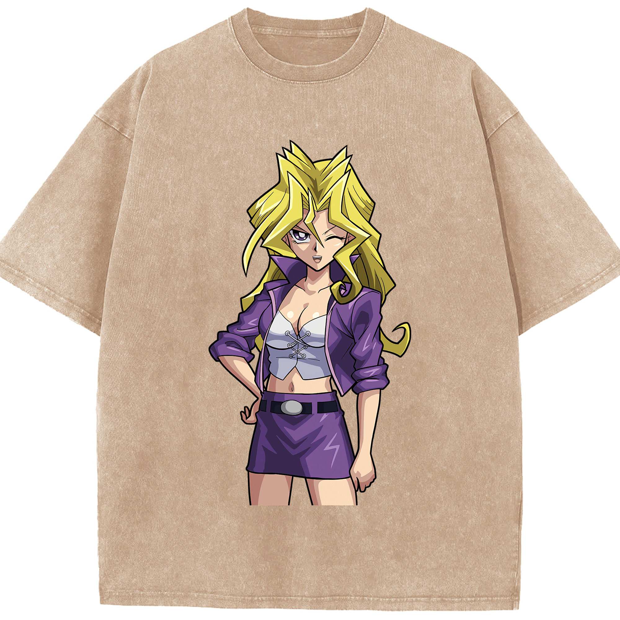 （画像用） 遊☆戯☆王 Yu-Gi-Oh! 綿100% ヴィンテージ風 半袖Tシャツ（フロントプリント）