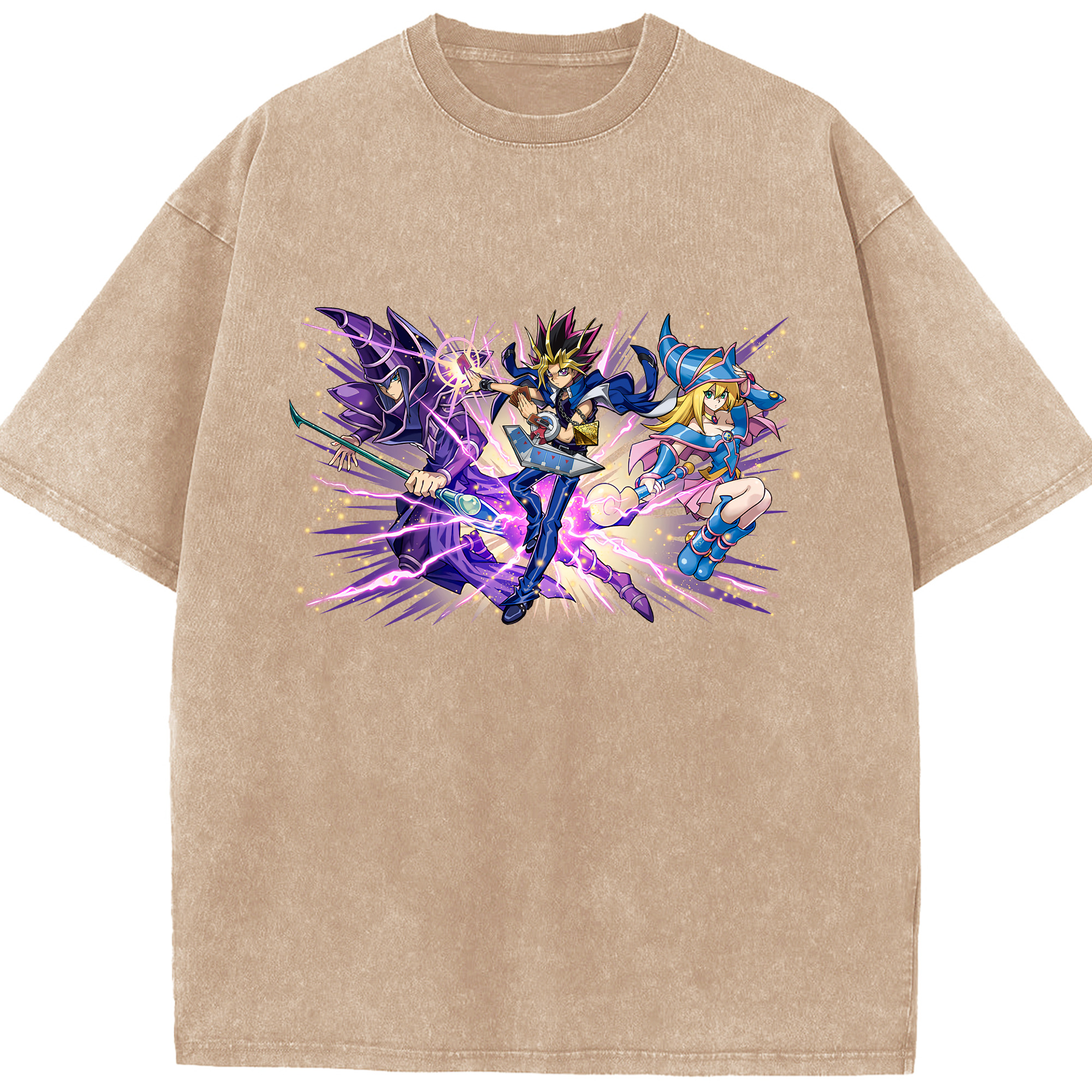 （画像用） 遊☆戯☆王 Yu-Gi-Oh! 綿100% ヴィンテージ風 半袖Tシャツ（フロントプリント）