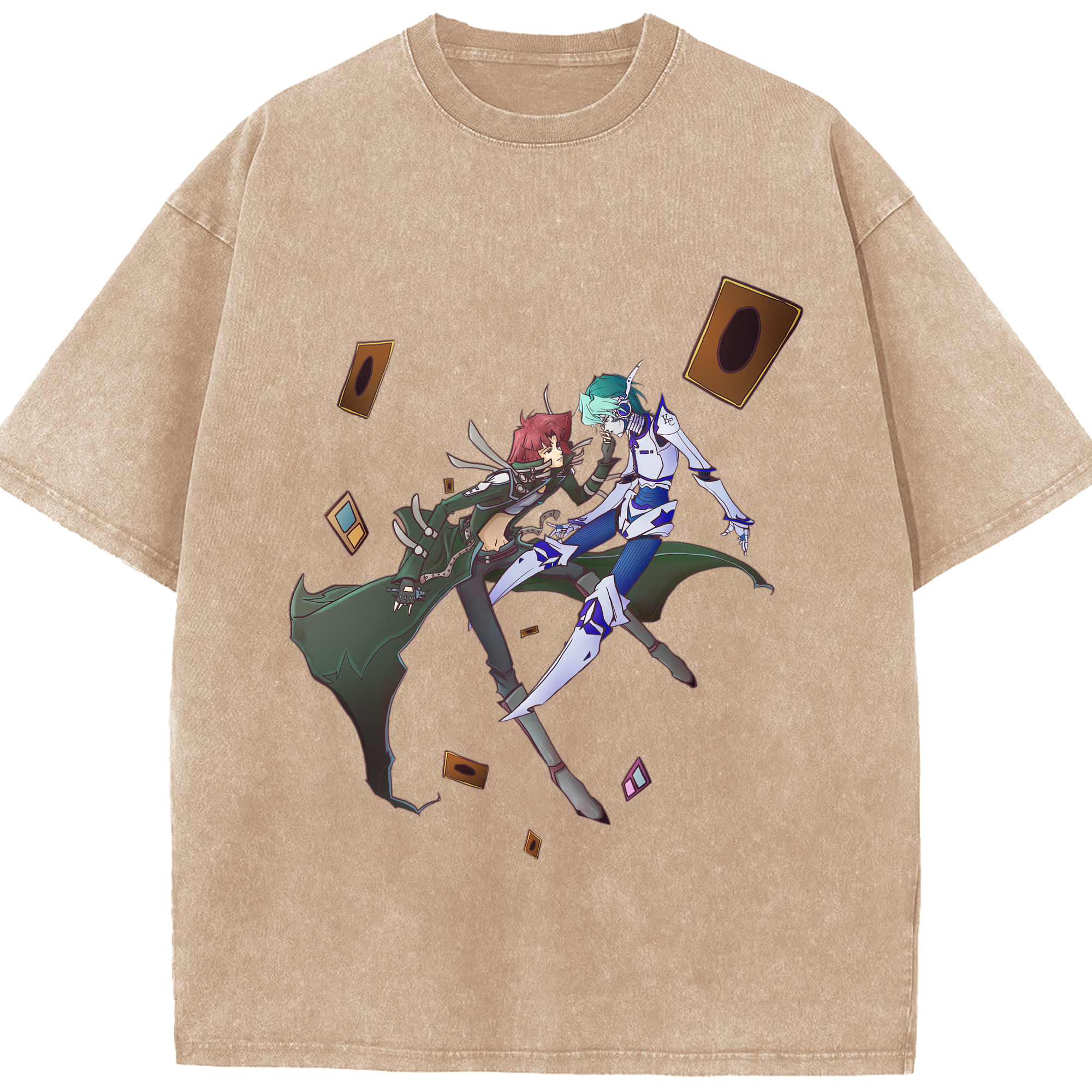 （画像用） 遊☆戯☆王 Yu-Gi-Oh! 綿100% ヴィンテージ風 半袖Tシャツ（フロントプリント）