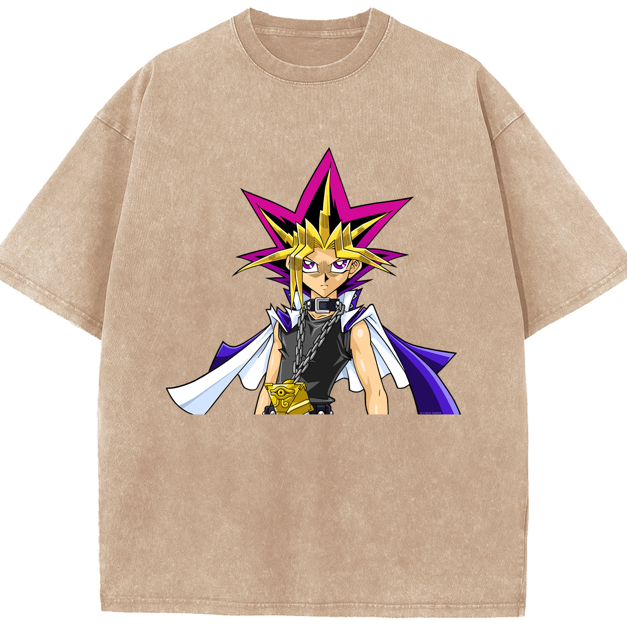 （画像用） 遊☆戯☆王 Yu-Gi-Oh! 綿100% ヴィンテージ風 半袖Tシャツ（フロントプリント）