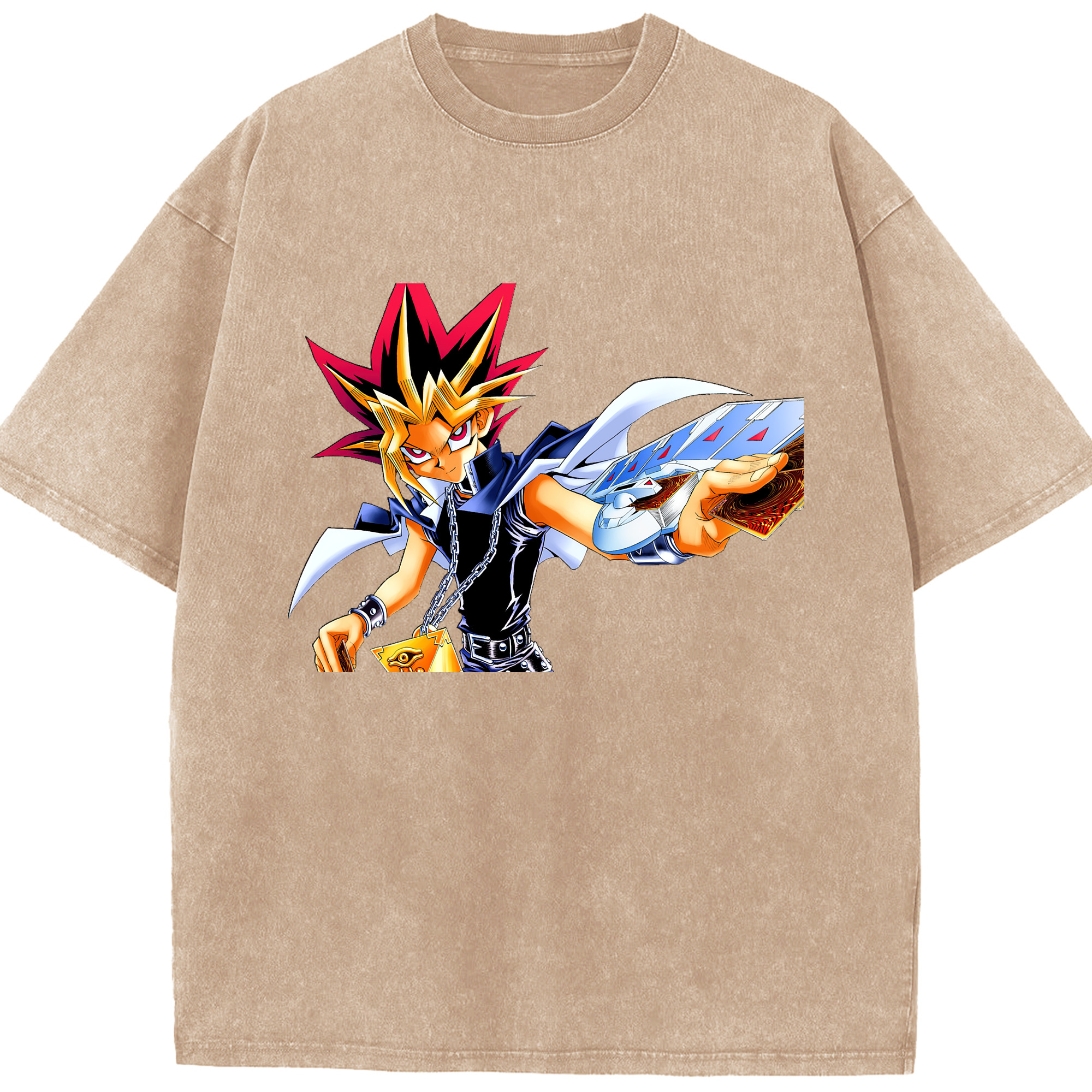 （画像用） 遊☆戯☆王 Yu-Gi-Oh! 綿100% ヴィンテージ風 半袖Tシャツ（フロントプリント）