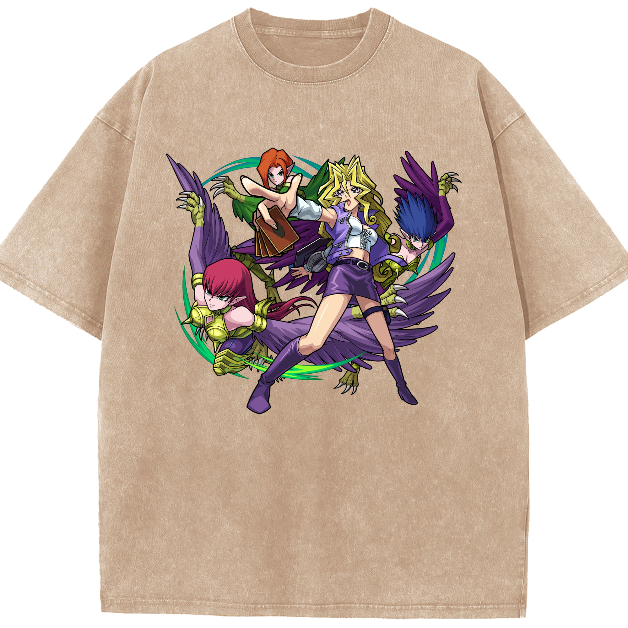 （画像用） 遊☆戯☆王 Yu-Gi-Oh! 綿100% ヴィンテージ風 半袖Tシャツ（フロントプリント）