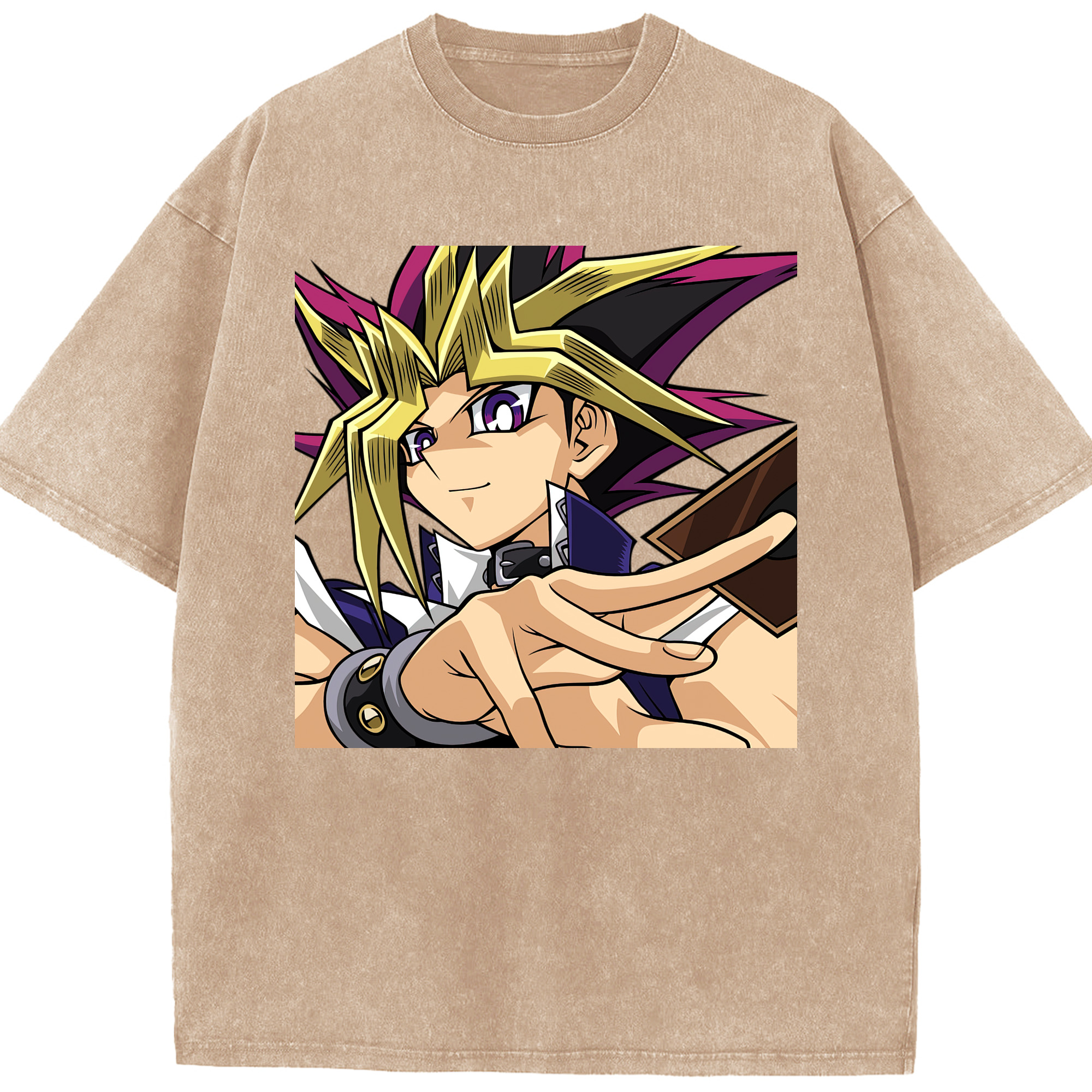 （画像用） 遊☆戯☆王 Yu-Gi-Oh! 綿100% ヴィンテージ風 半袖Tシャツ（フロントプリント）