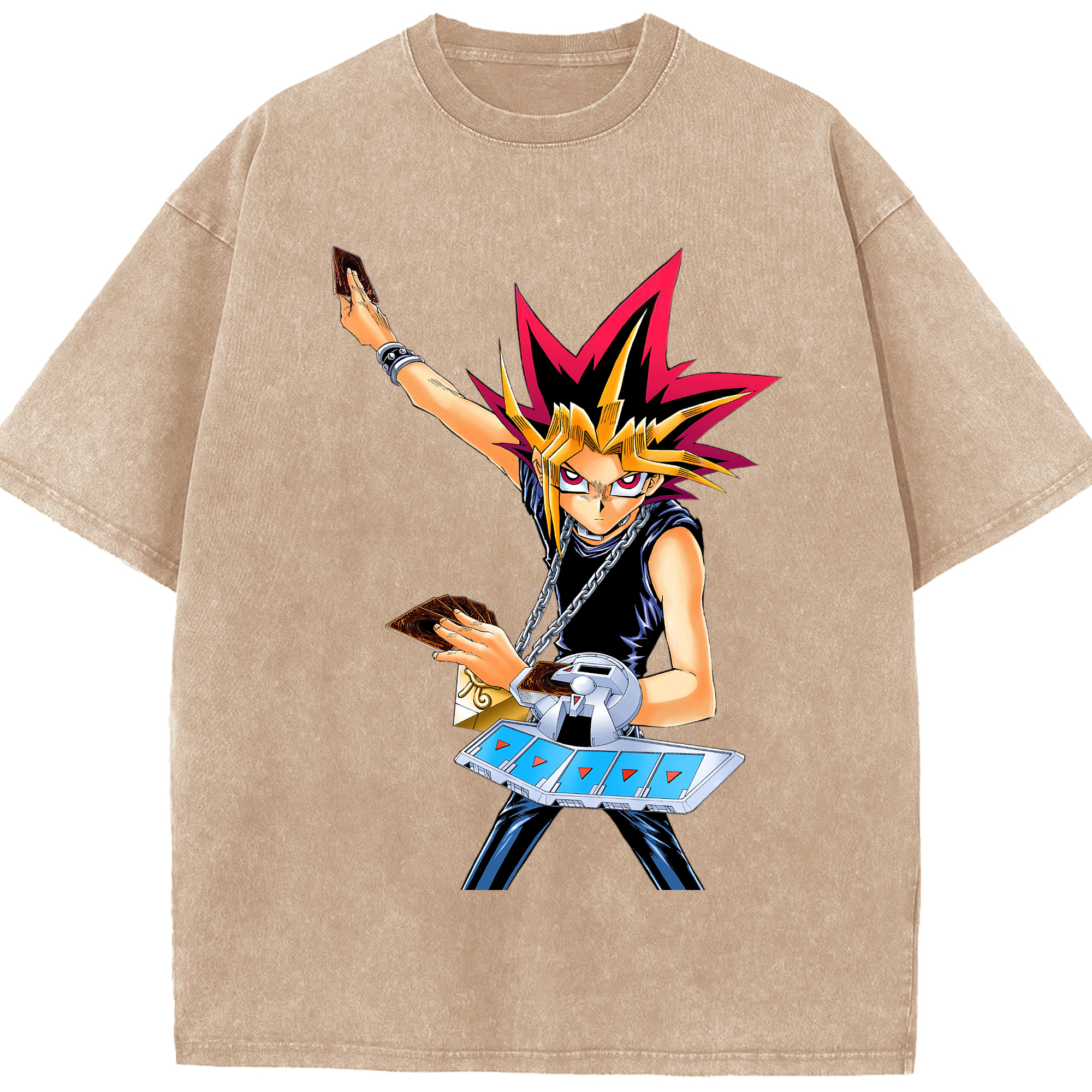 （画像用） 遊☆戯☆王 Yu-Gi-Oh! 綿100% ヴィンテージ風 半袖Tシャツ（フロントプリント）