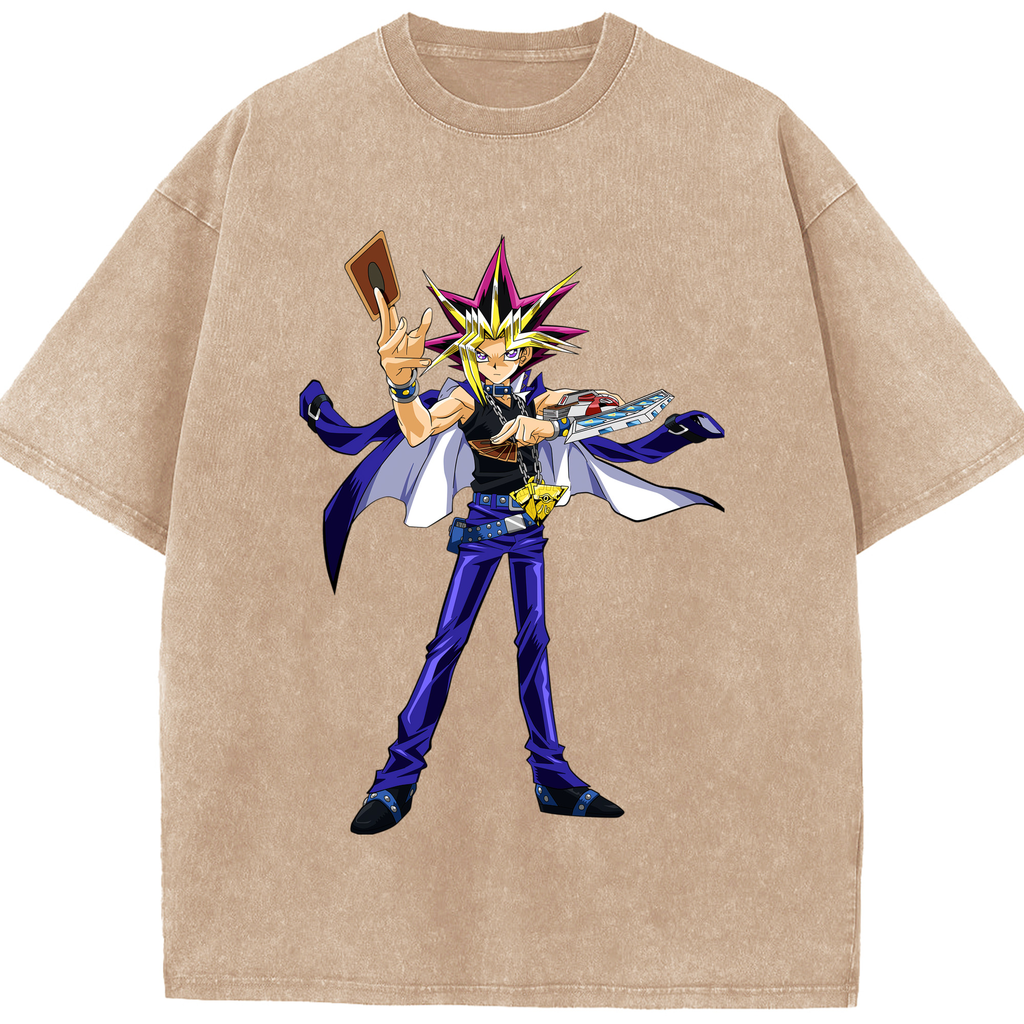 （画像用） 遊☆戯☆王 Yu-Gi-Oh! 綿100% ヴィンテージ風 半袖Tシャツ（フロントプリント）