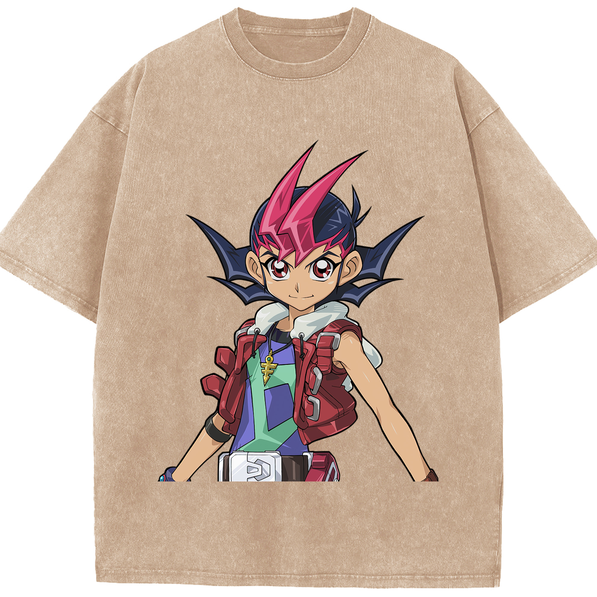 （画像用） 遊☆戯☆王 Yu-Gi-Oh! 綿100% ヴィンテージ風 半袖Tシャツ（フロントプリント）