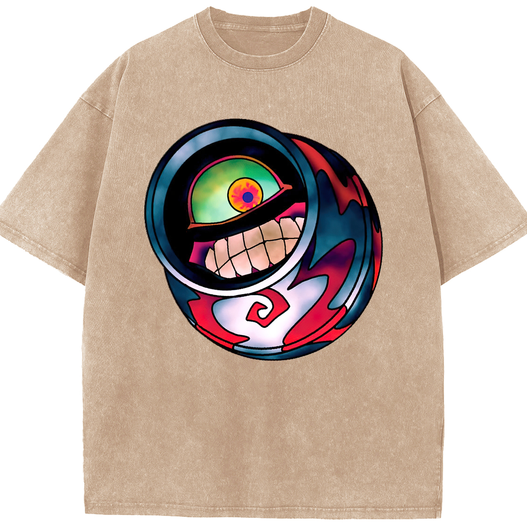 （画像用） 遊☆戯☆王 Yu-Gi-Oh! 綿100% ヴィンテージ風 半袖Tシャツ（フロントプリント）