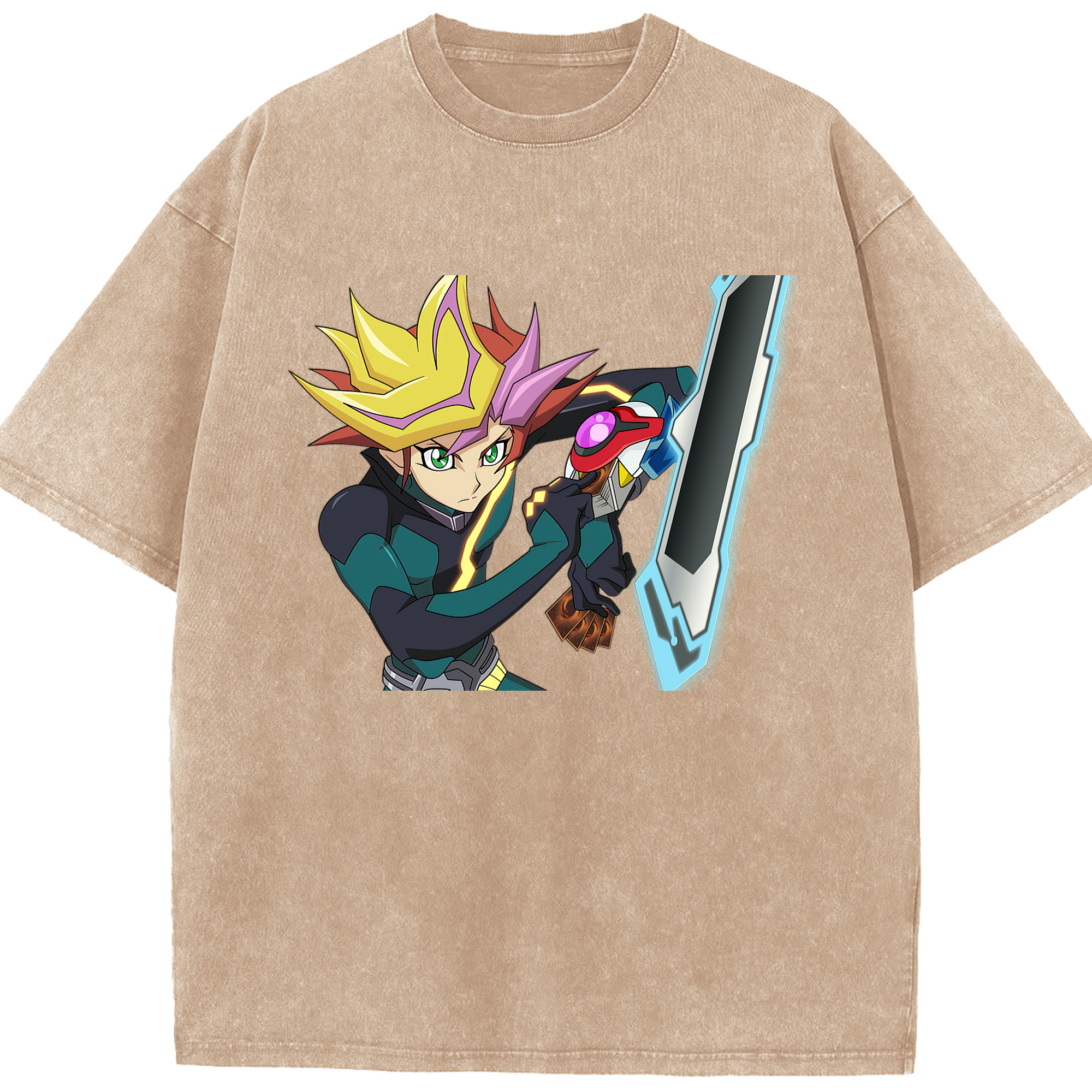 （画像用） 遊☆戯☆王 Yu-Gi-Oh! 綿100% ヴィンテージ風 半袖Tシャツ（フロントプリント）