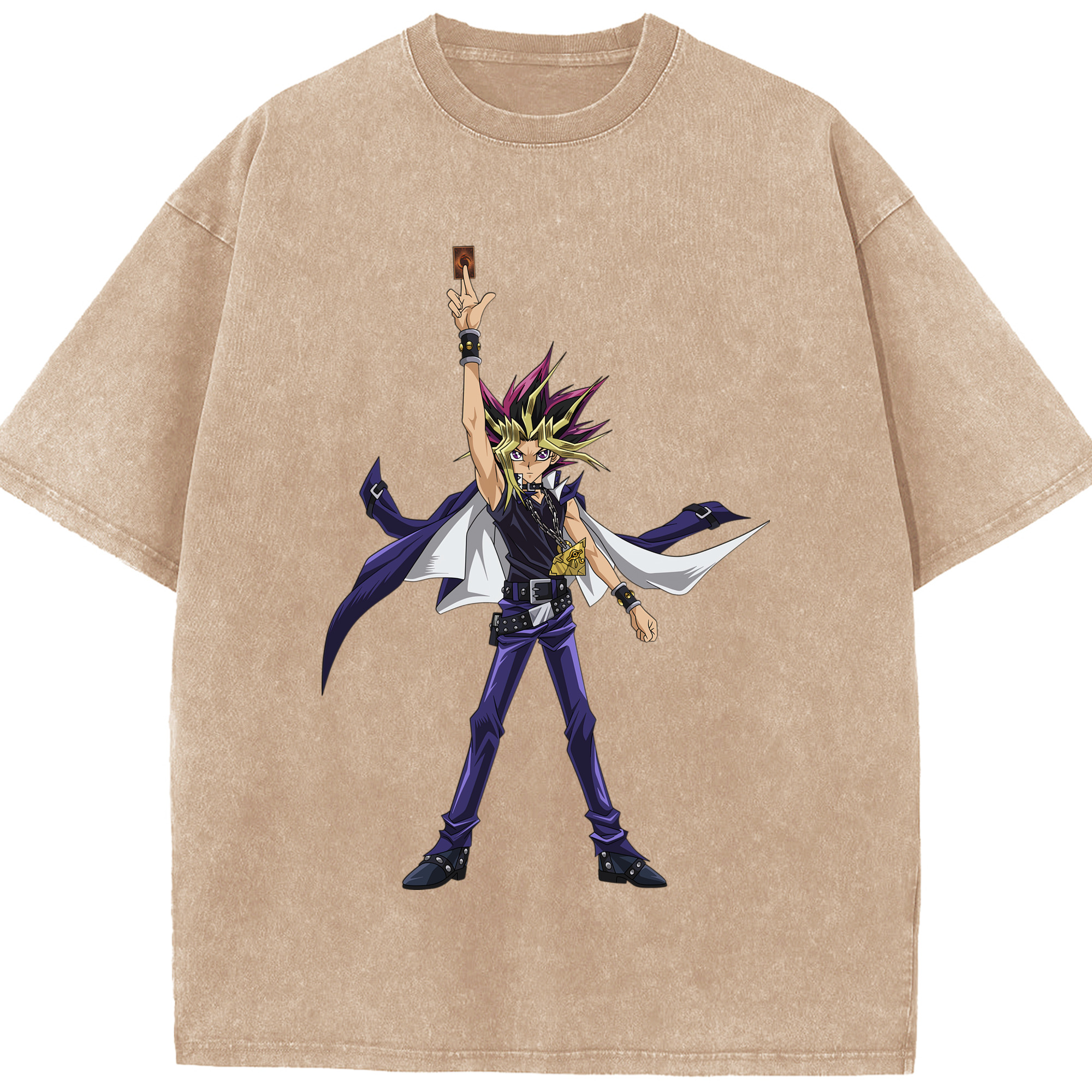 （画像用） 遊☆戯☆王 Yu-Gi-Oh! 綿100% ヴィンテージ風 半袖Tシャツ（フロントプリント）