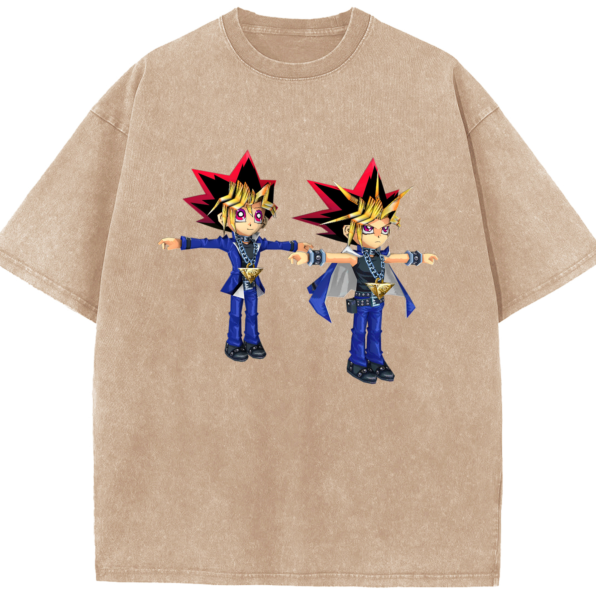 （画像用） 遊☆戯☆王 Yu-Gi-Oh! 綿100% ヴィンテージ風 半袖Tシャツ（フロントプリント）