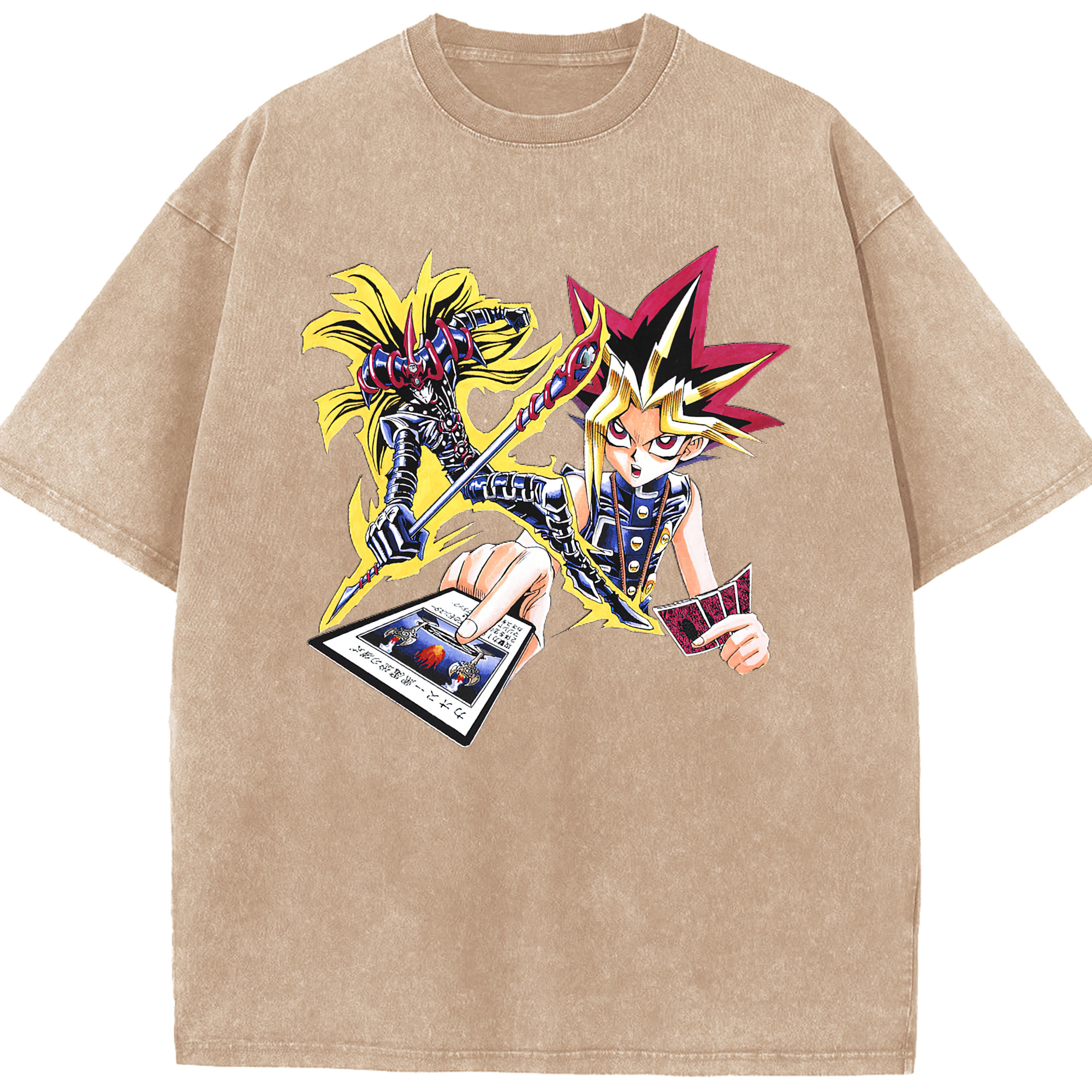 （画像用） 遊☆戯☆王 Yu-Gi-Oh! 綿100% ヴィンテージ風 半袖Tシャツ（フロントプリント）