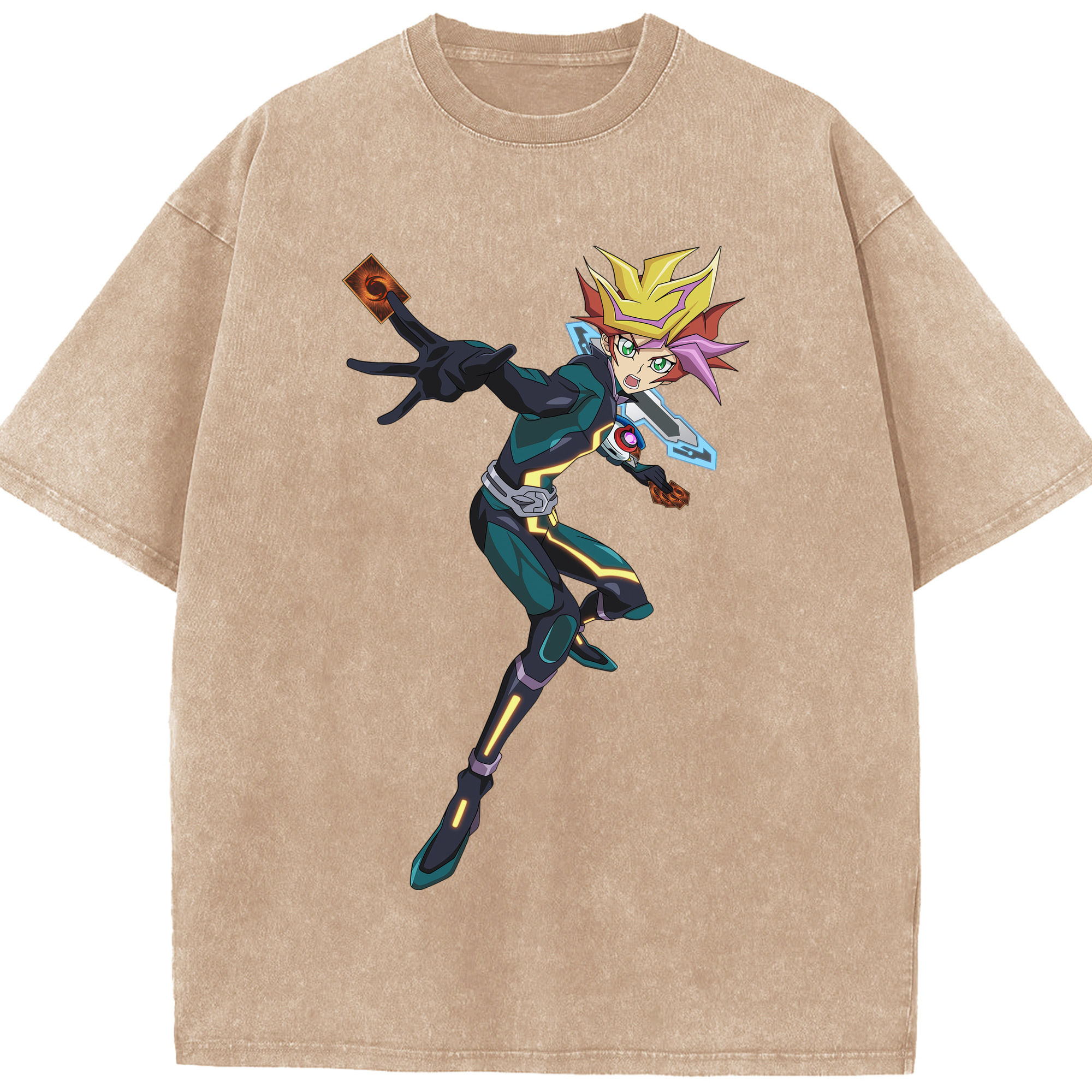 （画像用） 遊☆戯☆王 Yu-Gi-Oh! 綿100% ヴィンテージ風 半袖Tシャツ（フロントプリント）