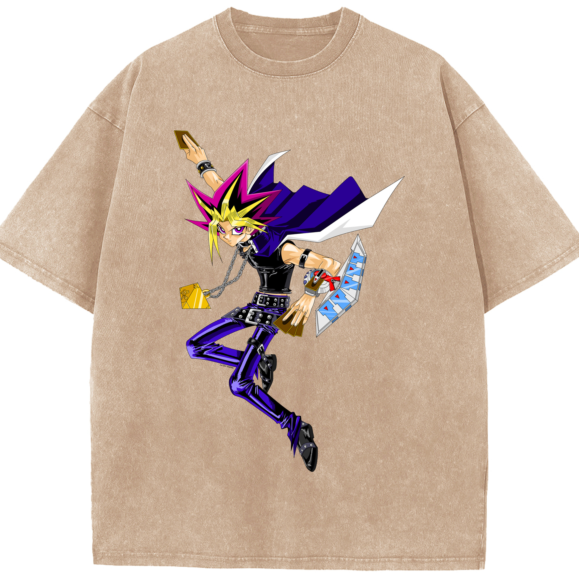 （画像用） 遊☆戯☆王 Yu-Gi-Oh! 綿100% ヴィンテージ風 半袖Tシャツ（フロントプリント）