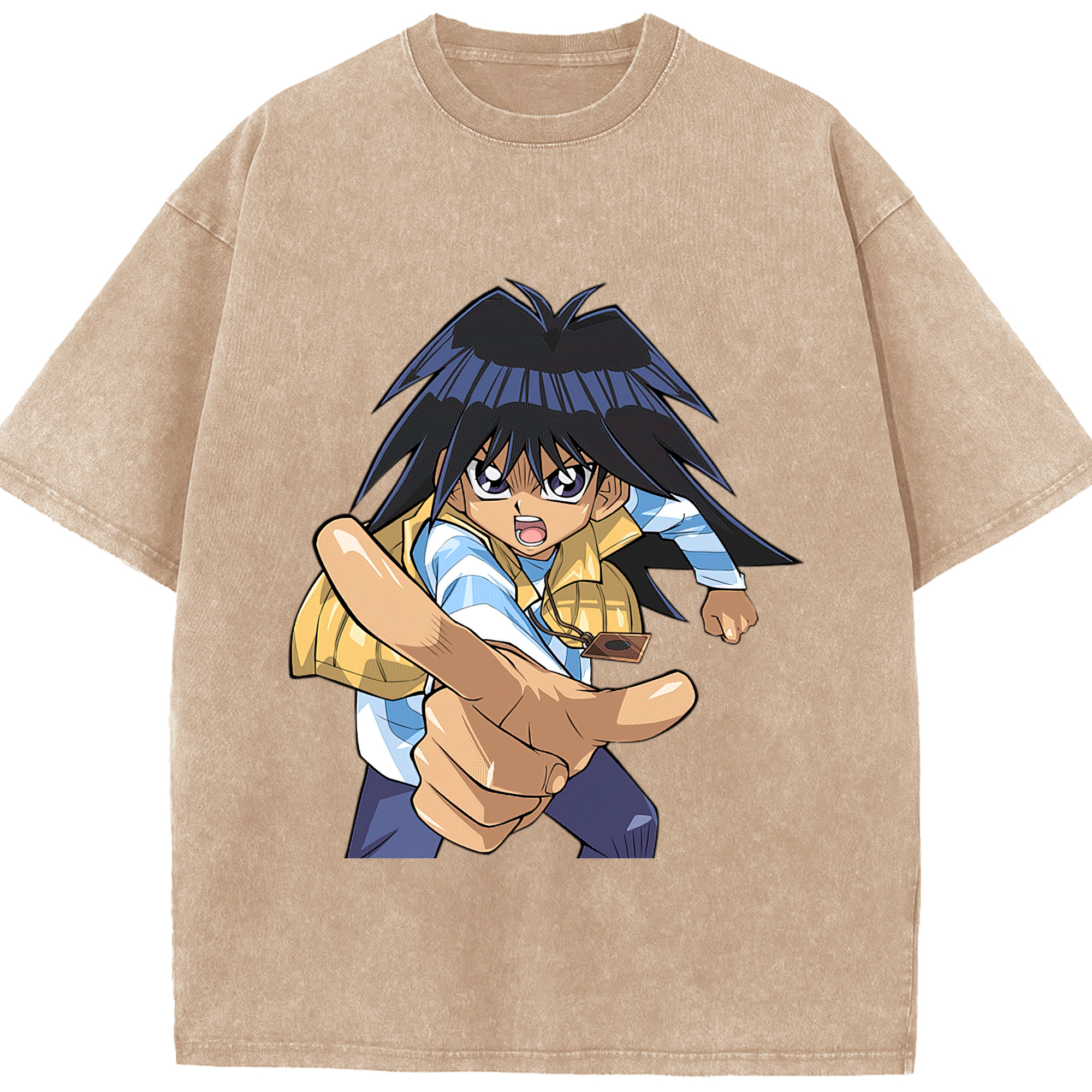 （画像用） 遊☆戯☆王 Yu-Gi-Oh! 綿100% ヴィンテージ風 半袖Tシャツ（フロントプリント）