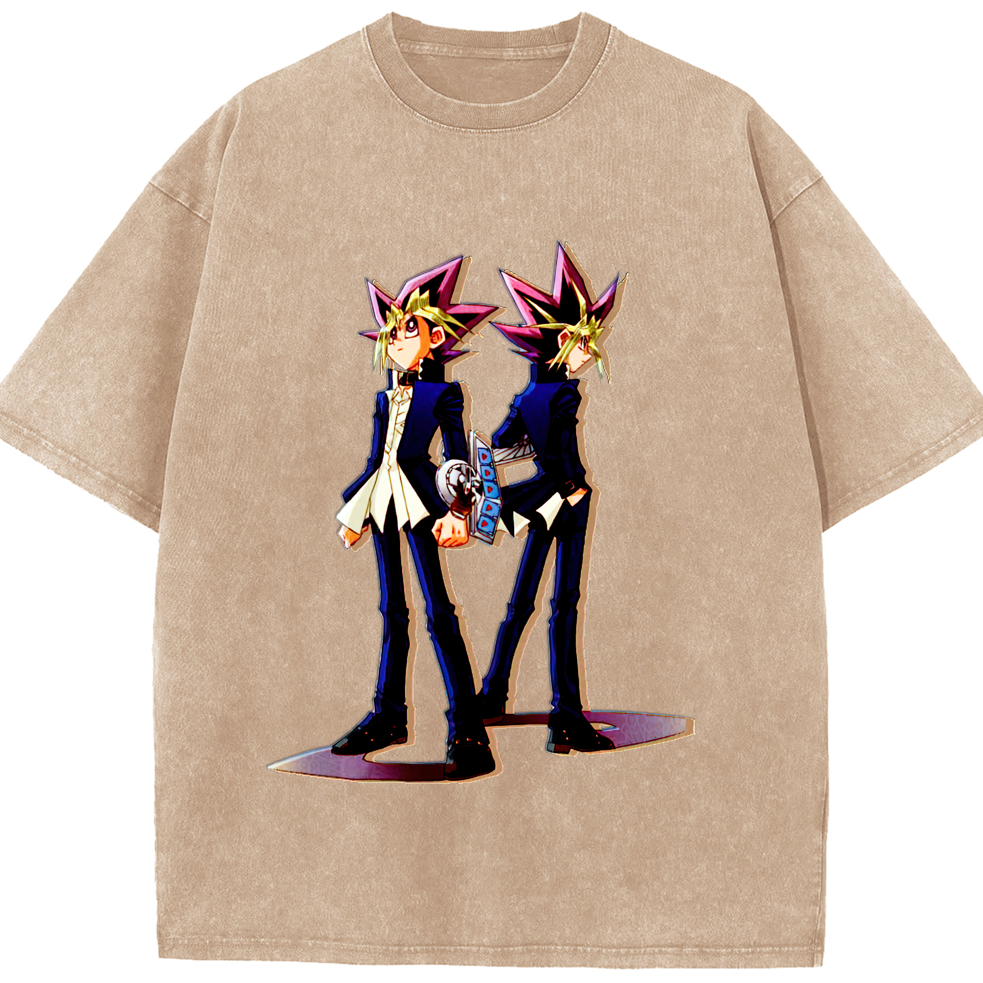 （画像用） 遊☆戯☆王 Yu-Gi-Oh! 綿100% ヴィンテージ風 半袖Tシャツ（フロントプリント）
