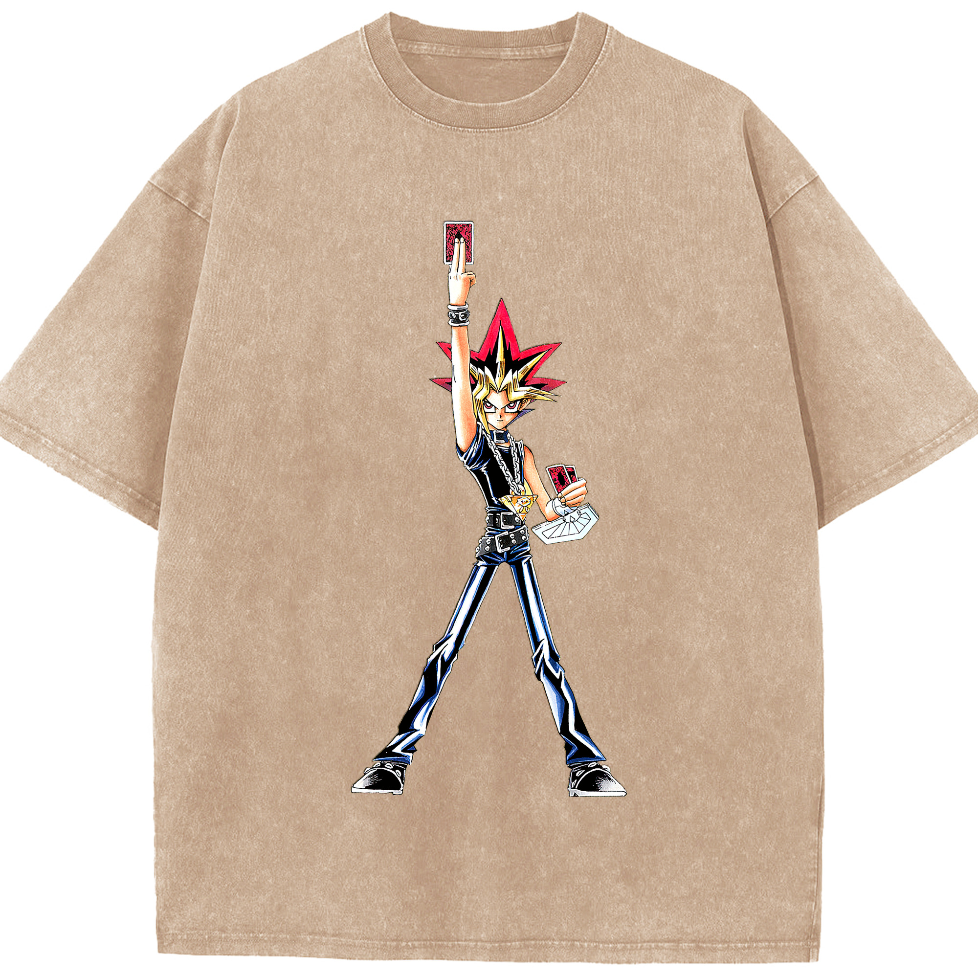 （画像用） 遊☆戯☆王 Yu-Gi-Oh! 綿100% ヴィンテージ風 半袖Tシャツ（フロントプリント）