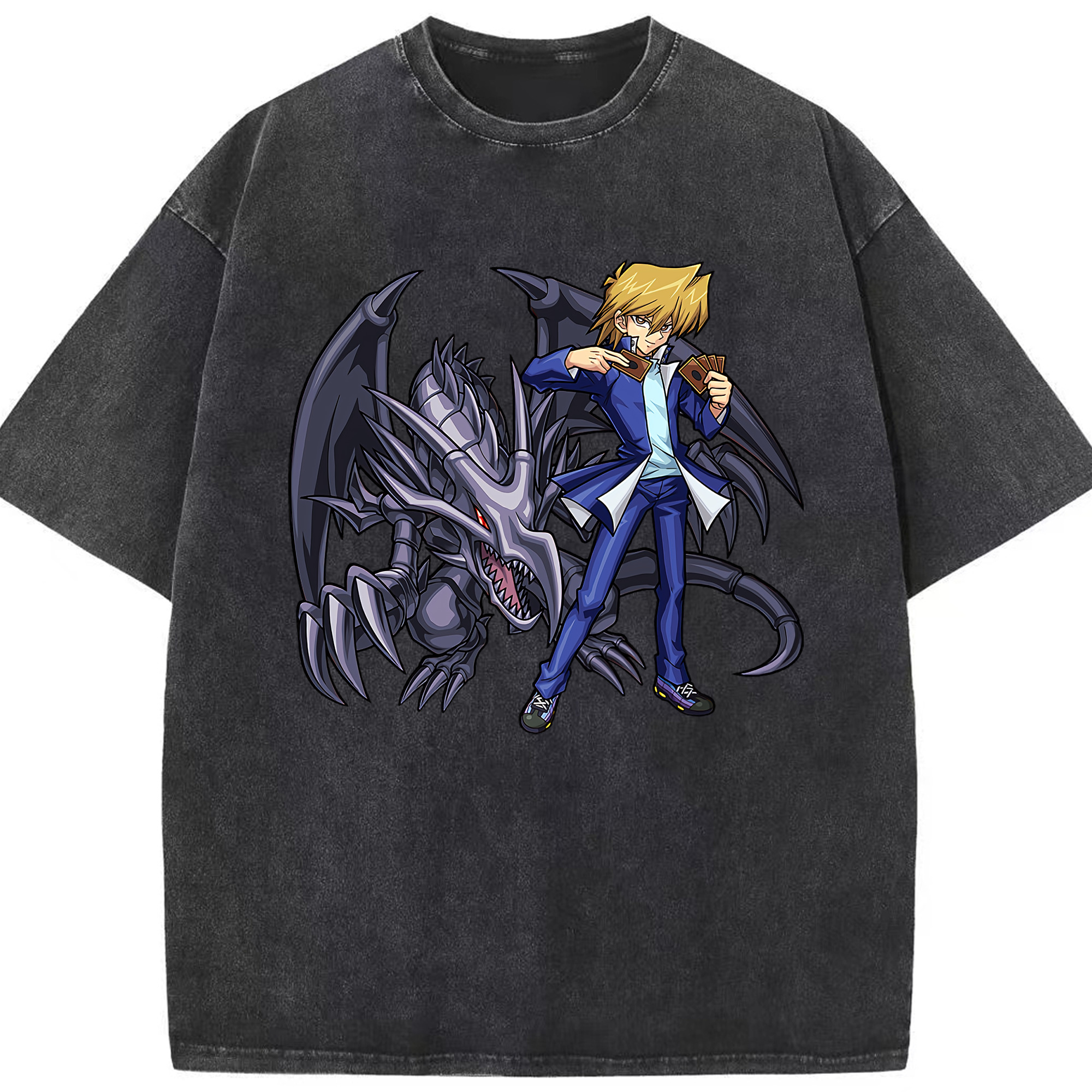 （画像用） 遊☆戯☆王 Yu-Gi-Oh! 綿100% ヴィンテージ風 半袖Tシャツ（フロントプリント）