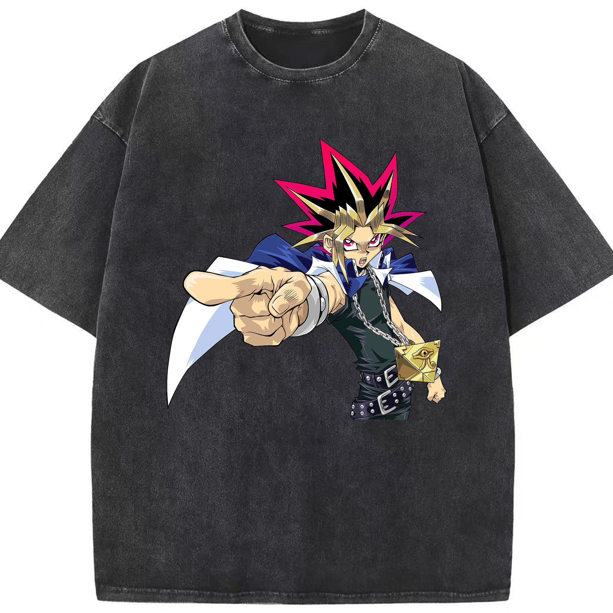 （画像用） 遊☆戯☆王 Yu-Gi-Oh! 綿100% ヴィンテージ風 半袖Tシャツ（フロントプリント）
