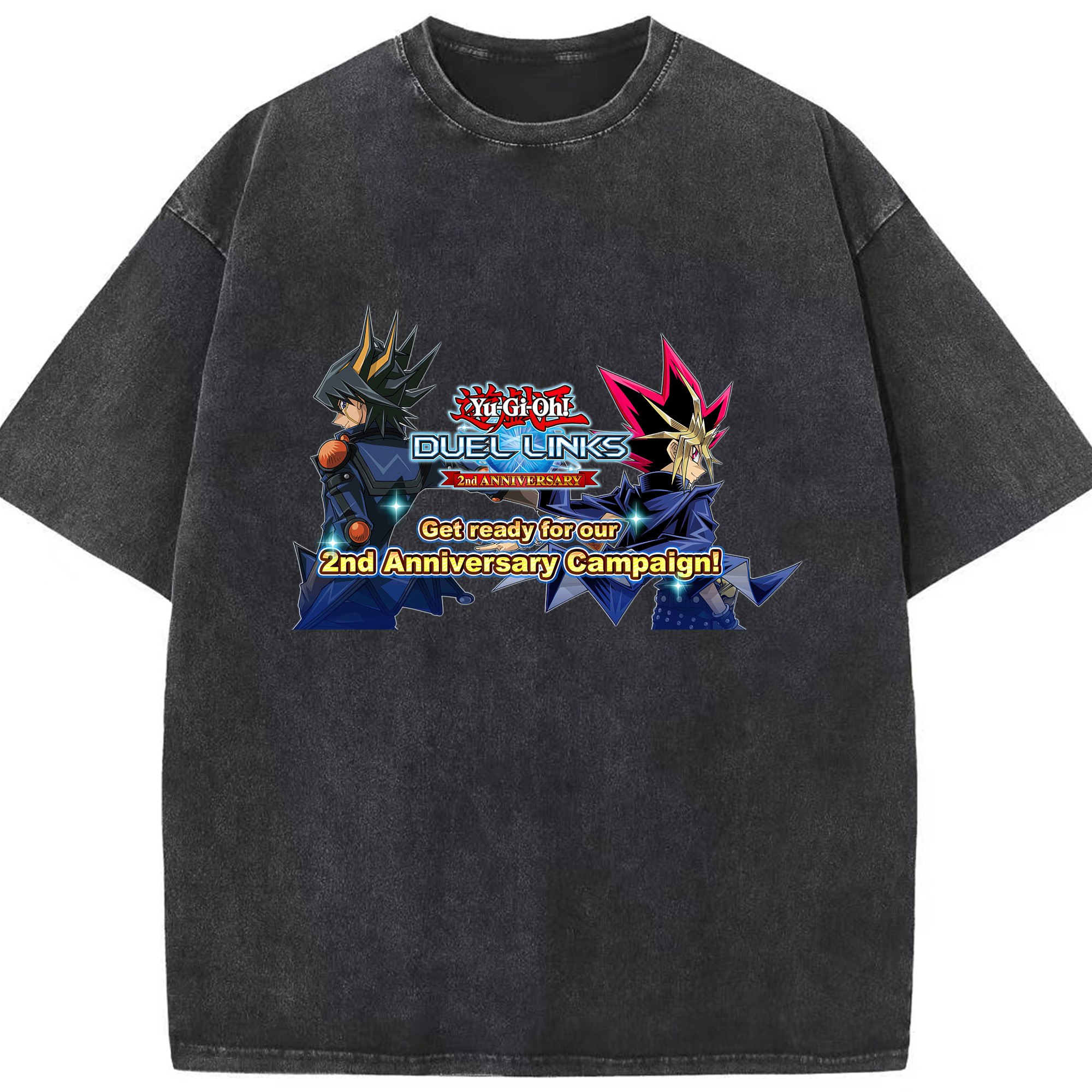 （画像用） 遊☆戯☆王 Yu-Gi-Oh! 綿100% ヴィンテージ風 半袖Tシャツ（フロントプリント）