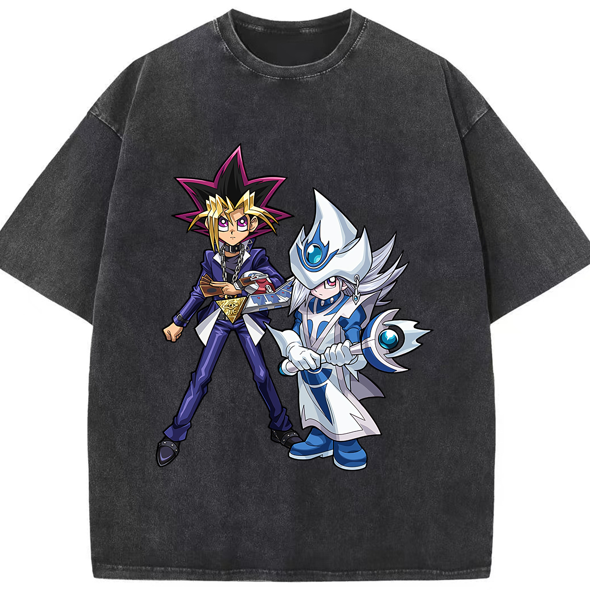 （画像用） 遊☆戯☆王 Yu-Gi-Oh! 綿100% ヴィンテージ風 半袖Tシャツ（フロントプリント）