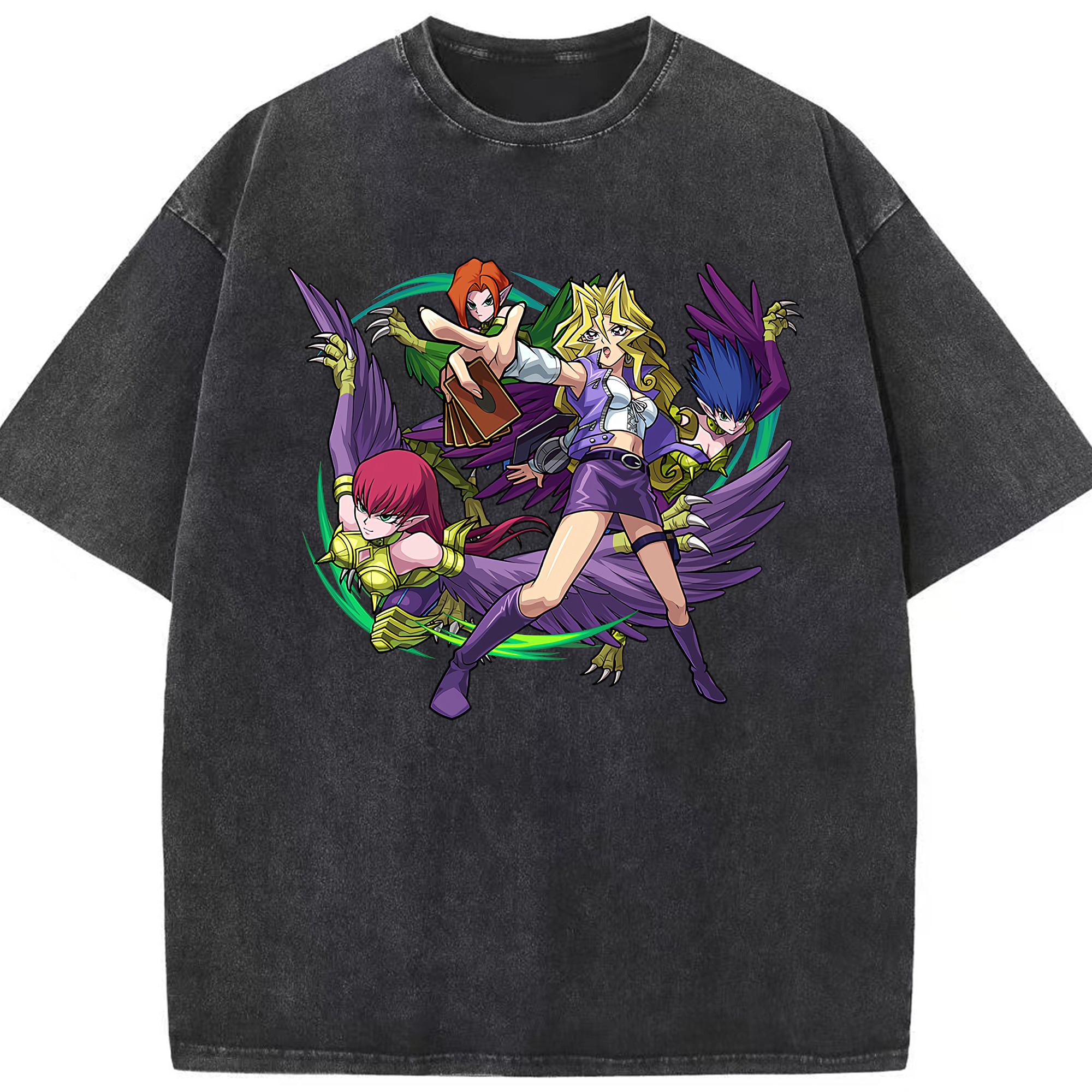 （画像用） 遊☆戯☆王 Yu-Gi-Oh! 綿100% ヴィンテージ風 半袖Tシャツ（フロントプリント）