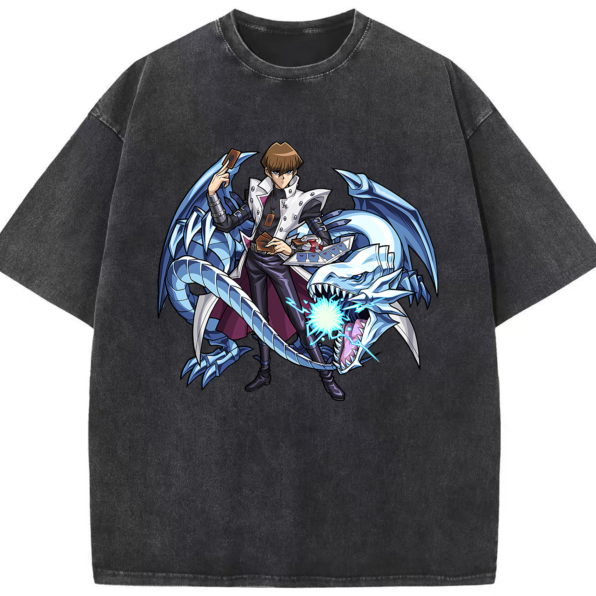 （画像用） 遊☆戯☆王 Yu-Gi-Oh! 綿100% ヴィンテージ風 半袖Tシャツ（フロントプリント）