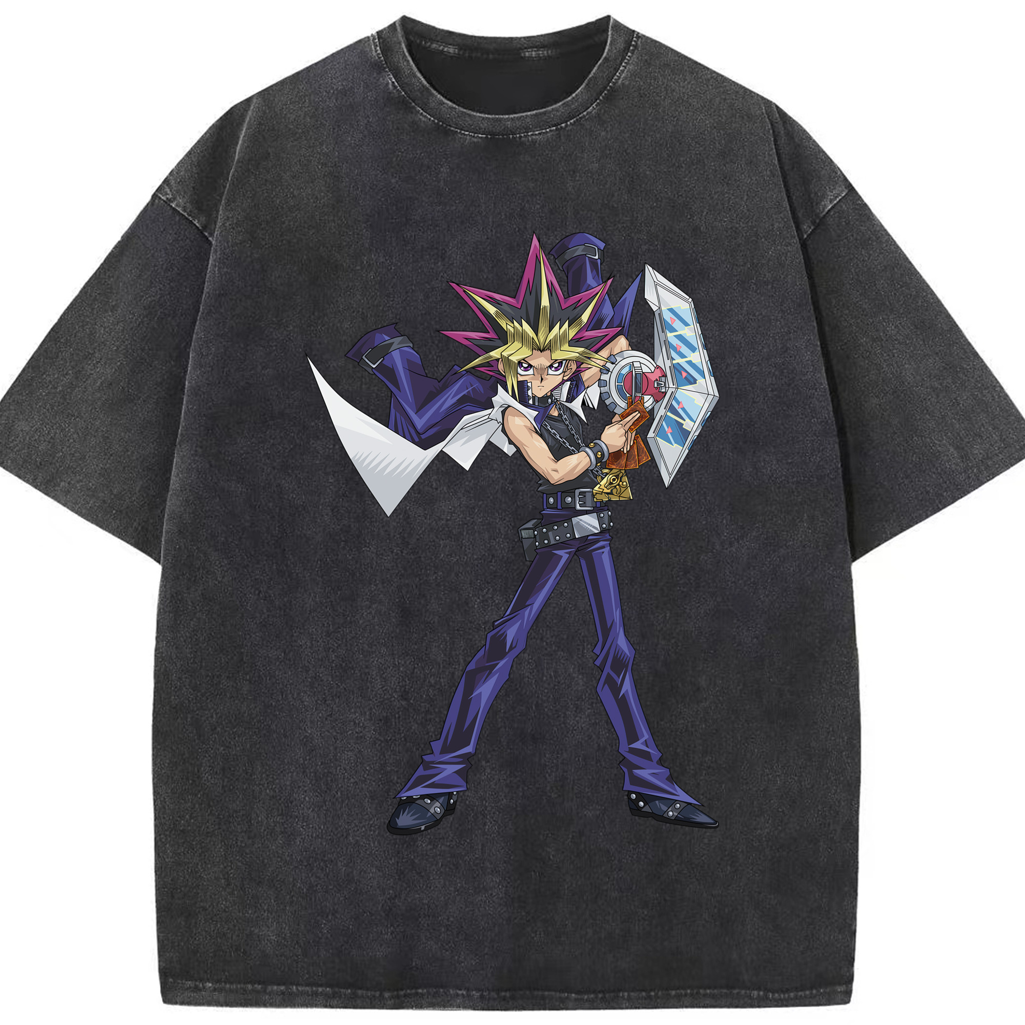（画像用） 遊☆戯☆王 Yu-Gi-Oh! 綿100% ヴィンテージ風 半袖Tシャツ（フロントプリント）