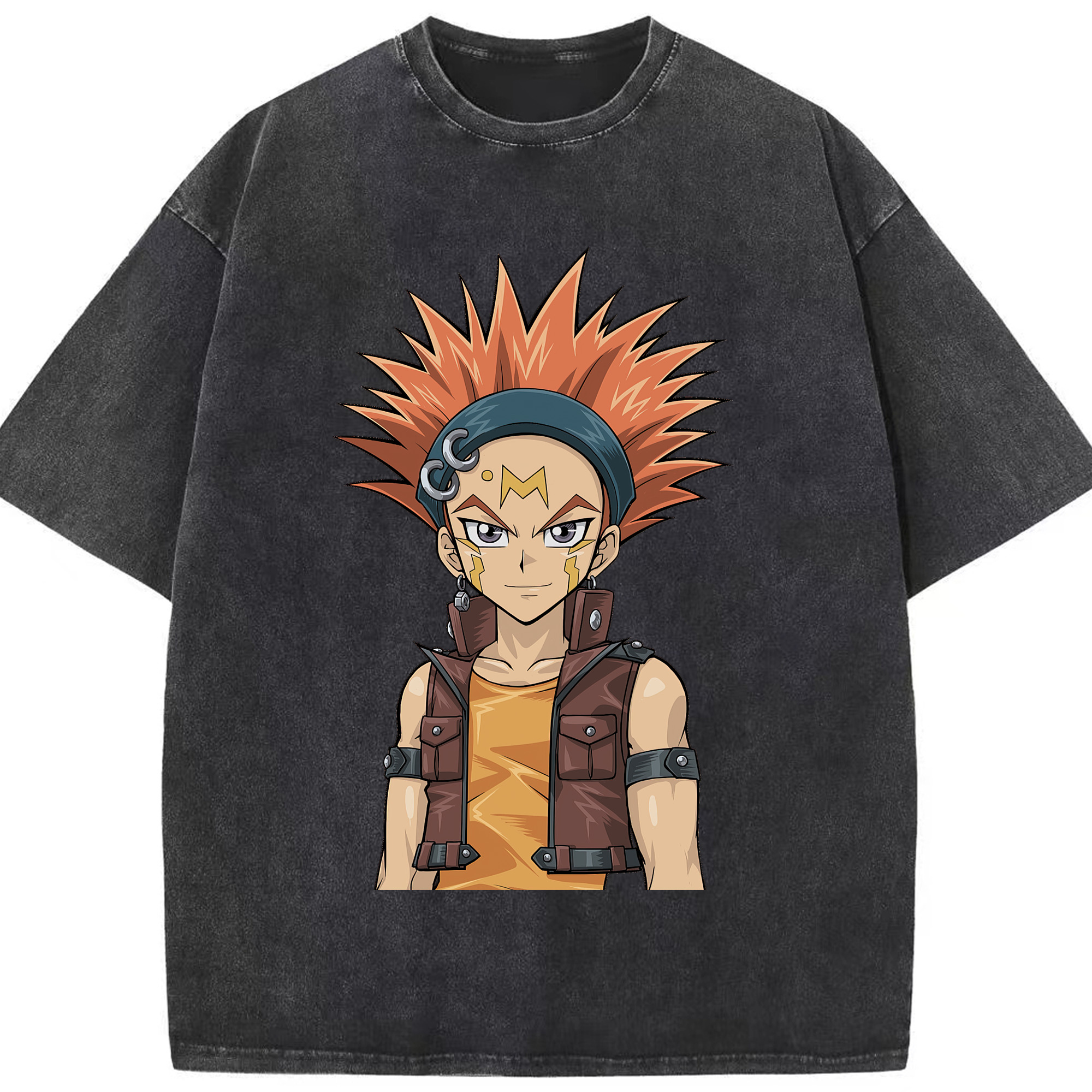 （画像用） 遊☆戯☆王 Yu-Gi-Oh! 綿100% ヴィンテージ風 半袖Tシャツ（フロントプリント）