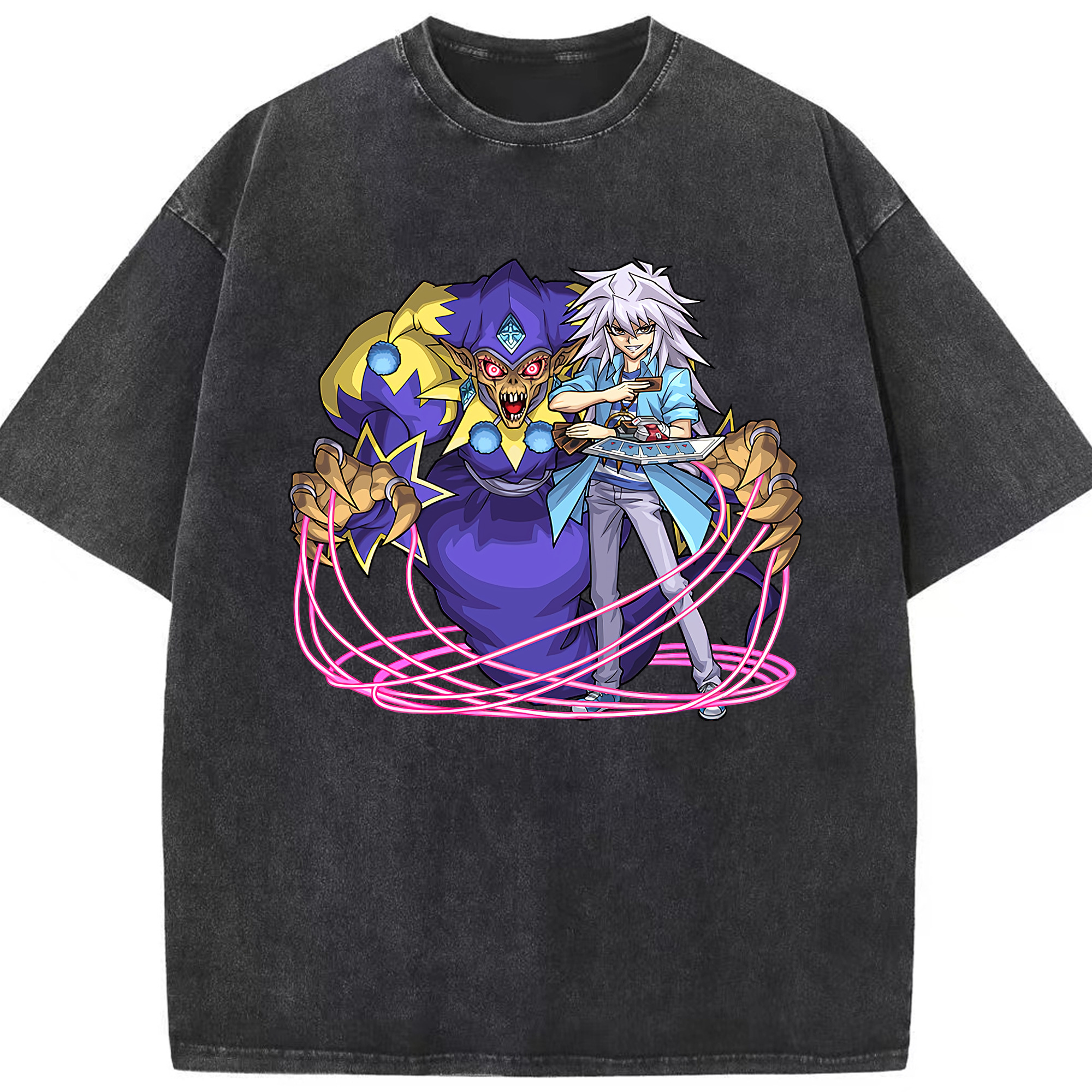 （画像用） 遊☆戯☆王 Yu-Gi-Oh! 綿100% ヴィンテージ風 半袖Tシャツ（フロントプリント）