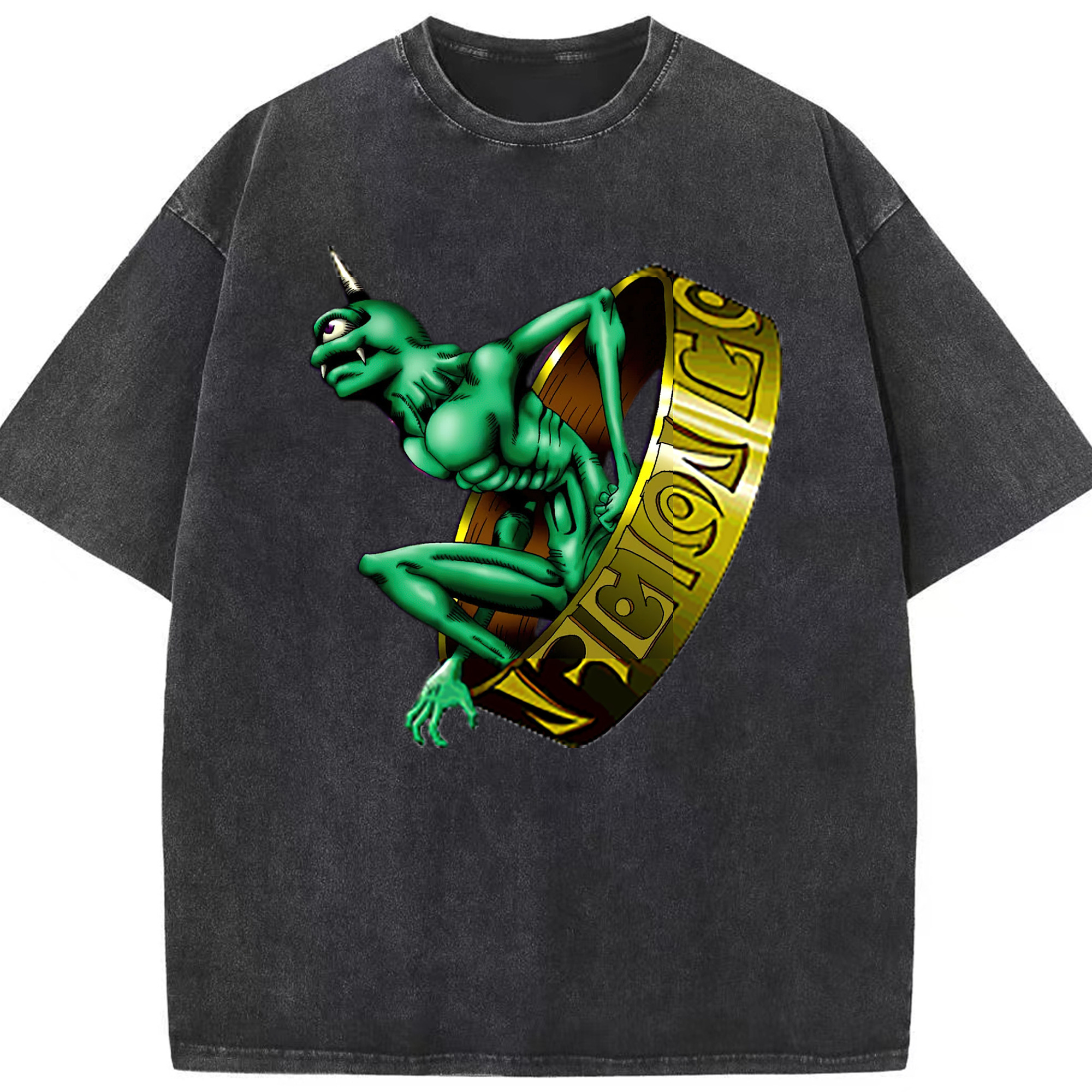 （画像用） 遊☆戯☆王 Yu-Gi-Oh! 綿100% ヴィンテージ風 半袖Tシャツ（フロントプリント）