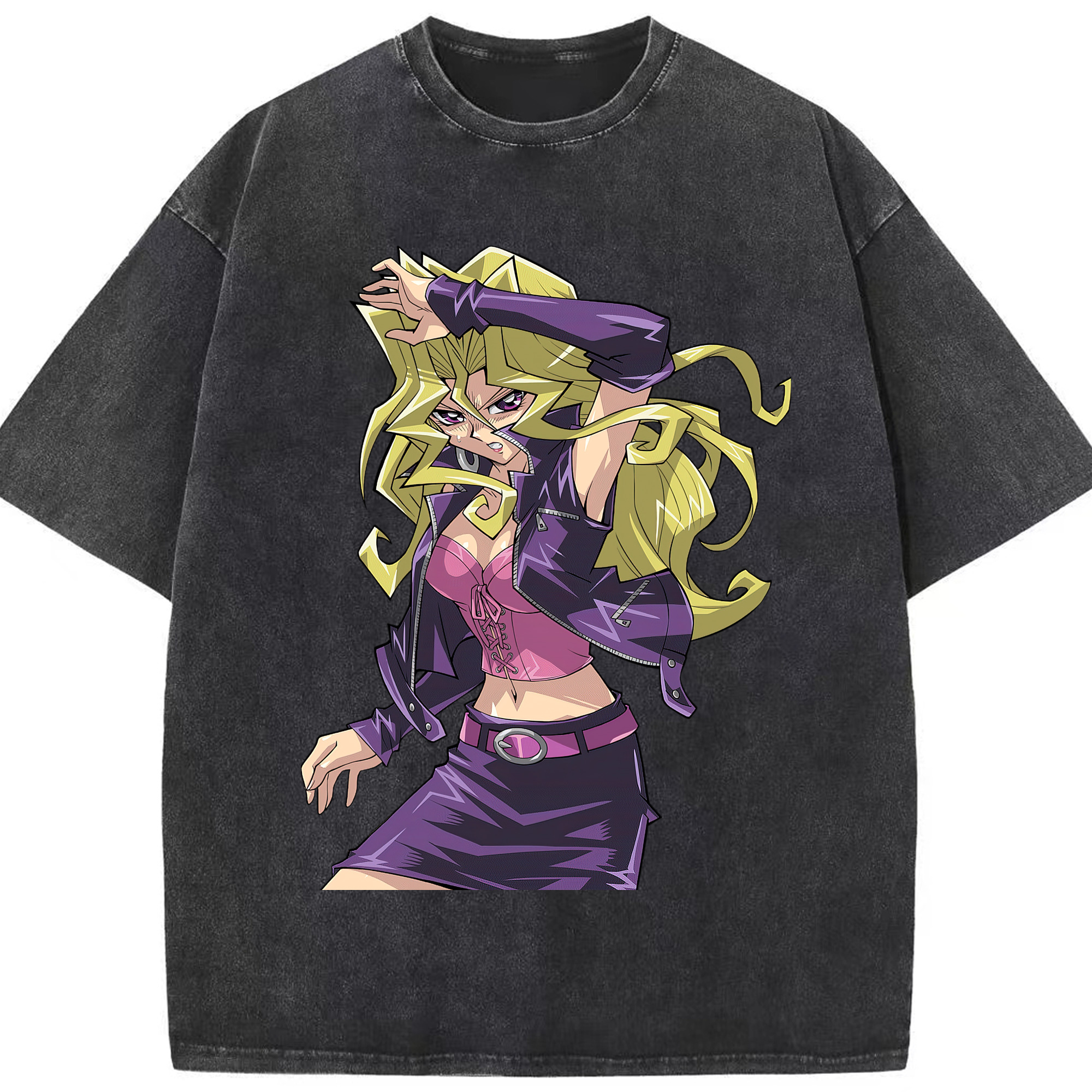 （画像用） 遊☆戯☆王 Yu-Gi-Oh! 綿100% ヴィンテージ風 半袖Tシャツ（フロントプリント）