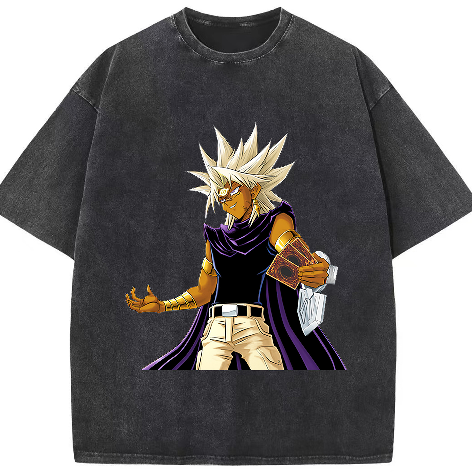（画像用） 遊☆戯☆王 Yu-Gi-Oh! 綿100% ヴィンテージ風 半袖Tシャツ（フロントプリント）