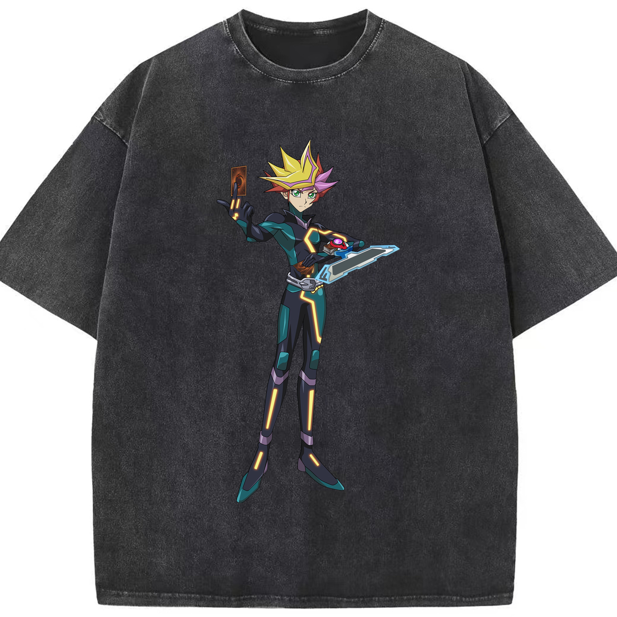 （画像用） 遊☆戯☆王 Yu-Gi-Oh! 綿100% ヴィンテージ風 半袖Tシャツ（フロントプリント）