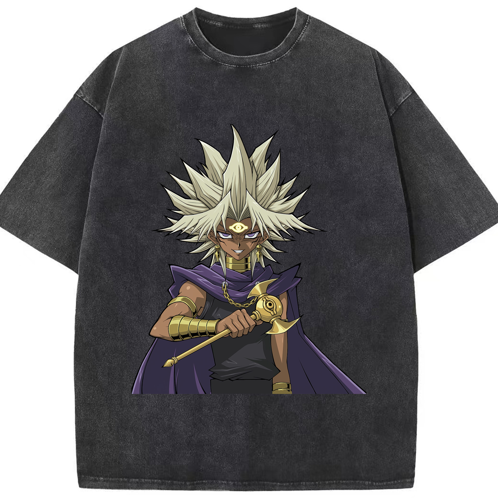 （画像用） 遊☆戯☆王 Yu-Gi-Oh! 綿100% ヴィンテージ風 半袖Tシャツ（フロントプリント）