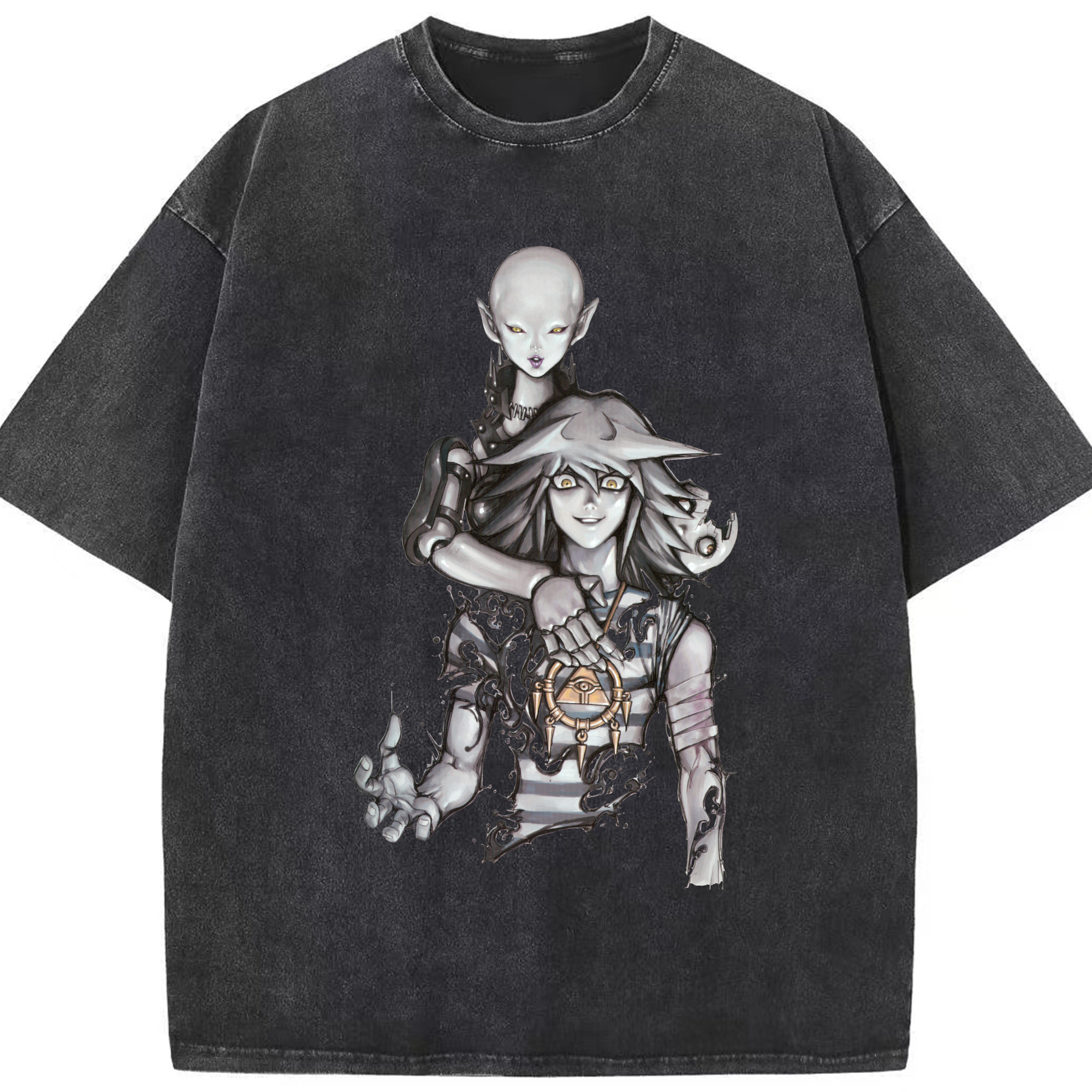 （画像用） 遊☆戯☆王 Yu-Gi-Oh! 綿100% ヴィンテージ風 半袖Tシャツ（フロントプリント）