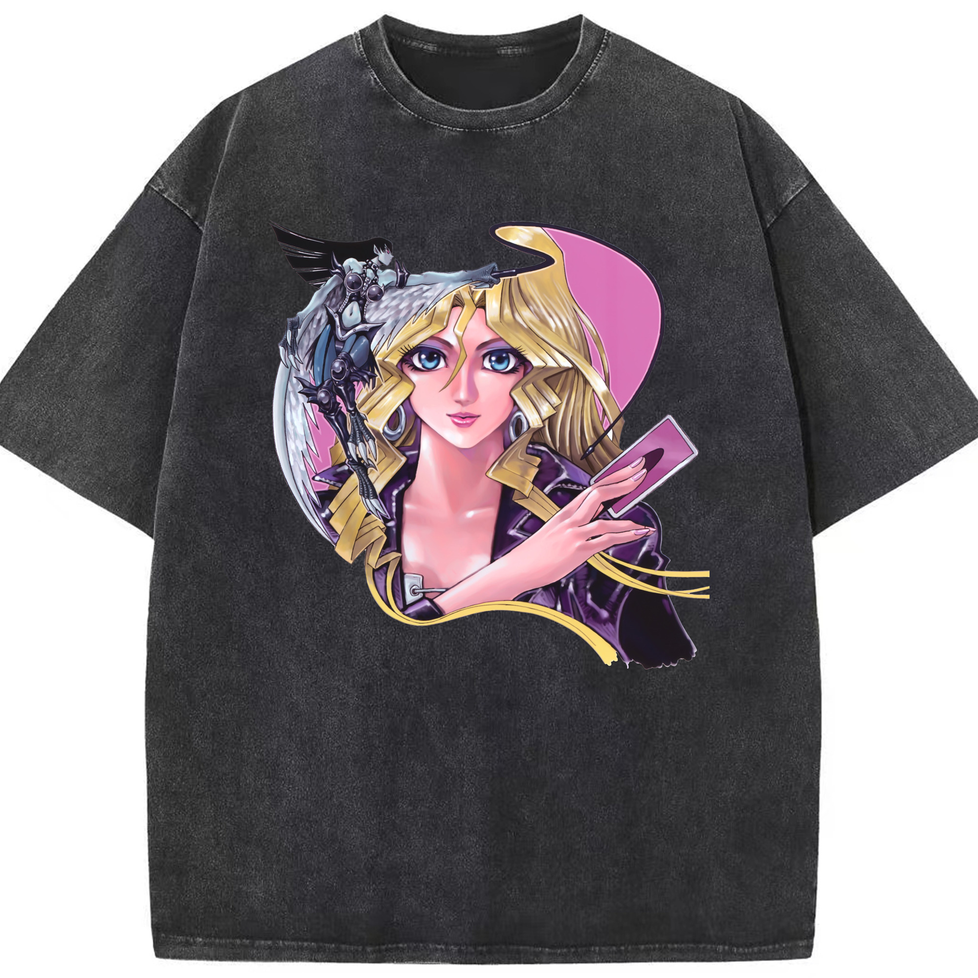 （画像用） 遊☆戯☆王 Yu-Gi-Oh! 綿100% ヴィンテージ風 半袖Tシャツ（フロントプリント）