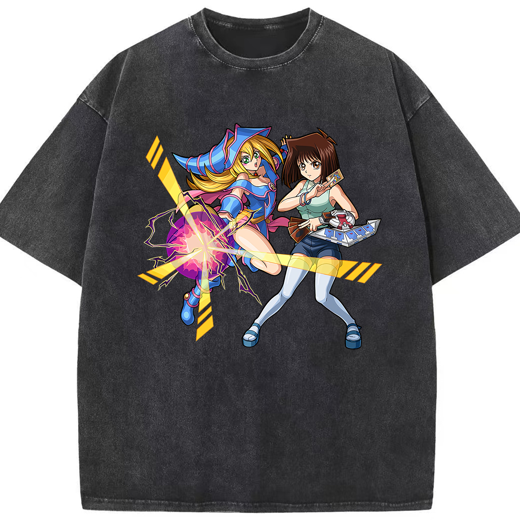（画像用） 遊☆戯☆王 Yu-Gi-Oh! 綿100% ヴィンテージ風 半袖Tシャツ（フロントプリント）