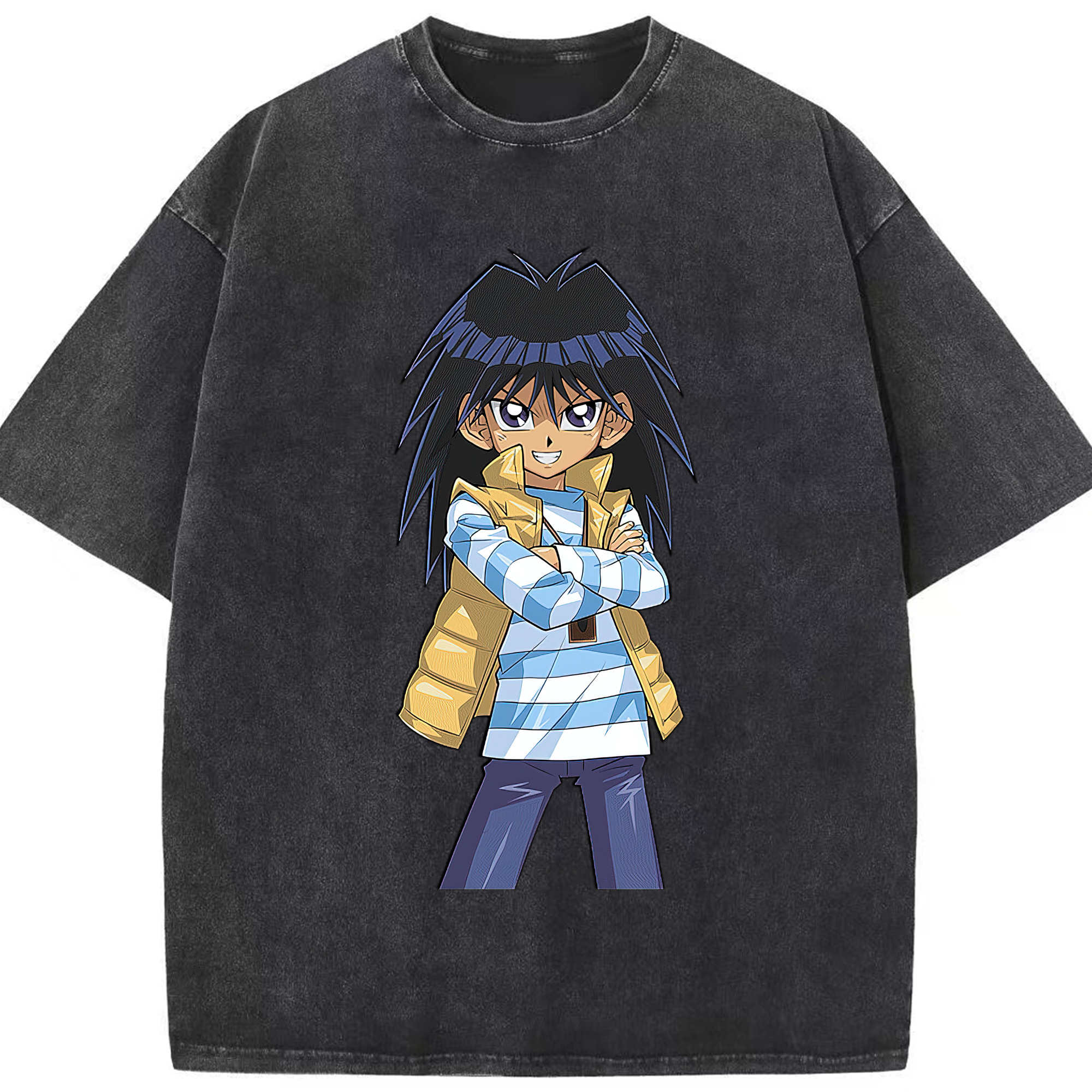（画像用） 遊☆戯☆王 Yu-Gi-Oh! 綿100% ヴィンテージ風 半袖Tシャツ（フロントプリント）