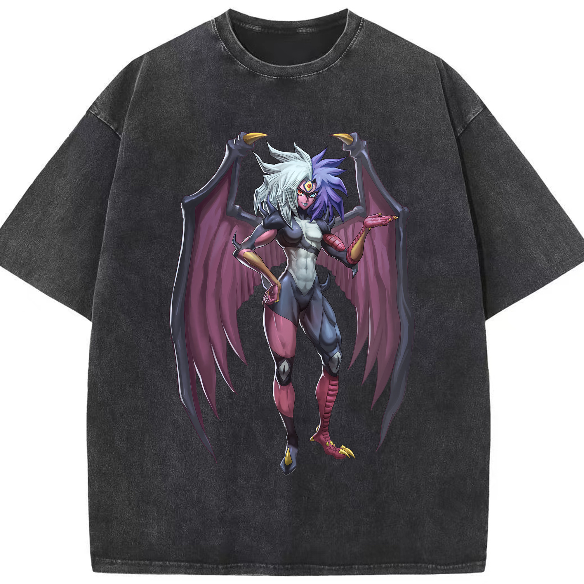 （画像用） 遊☆戯☆王 Yu-Gi-Oh! 綿100% ヴィンテージ風 半袖Tシャツ（フロントプリント）