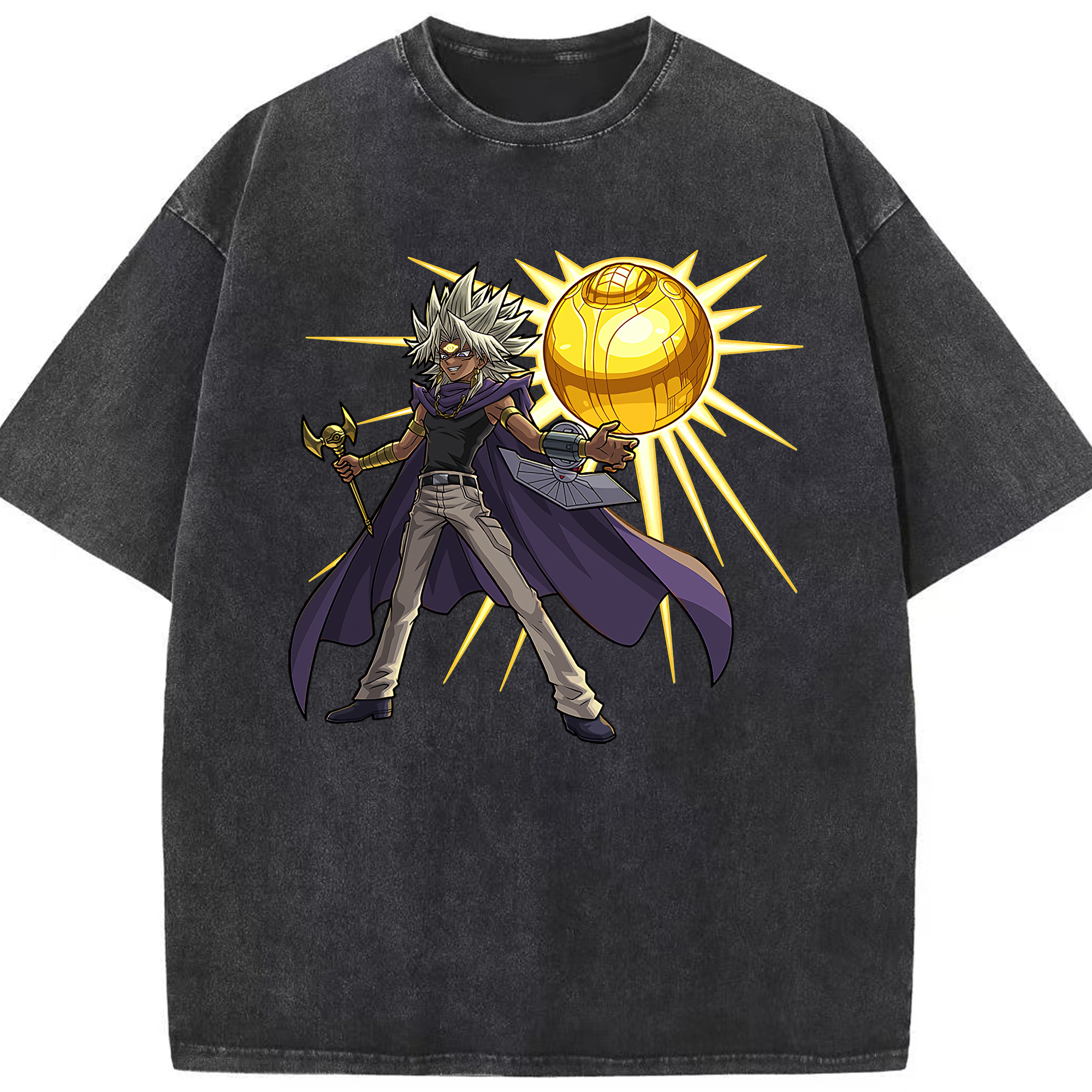 （画像用） 遊☆戯☆王 Yu-Gi-Oh! 綿100% ヴィンテージ風 半袖Tシャツ（フロントプリント）