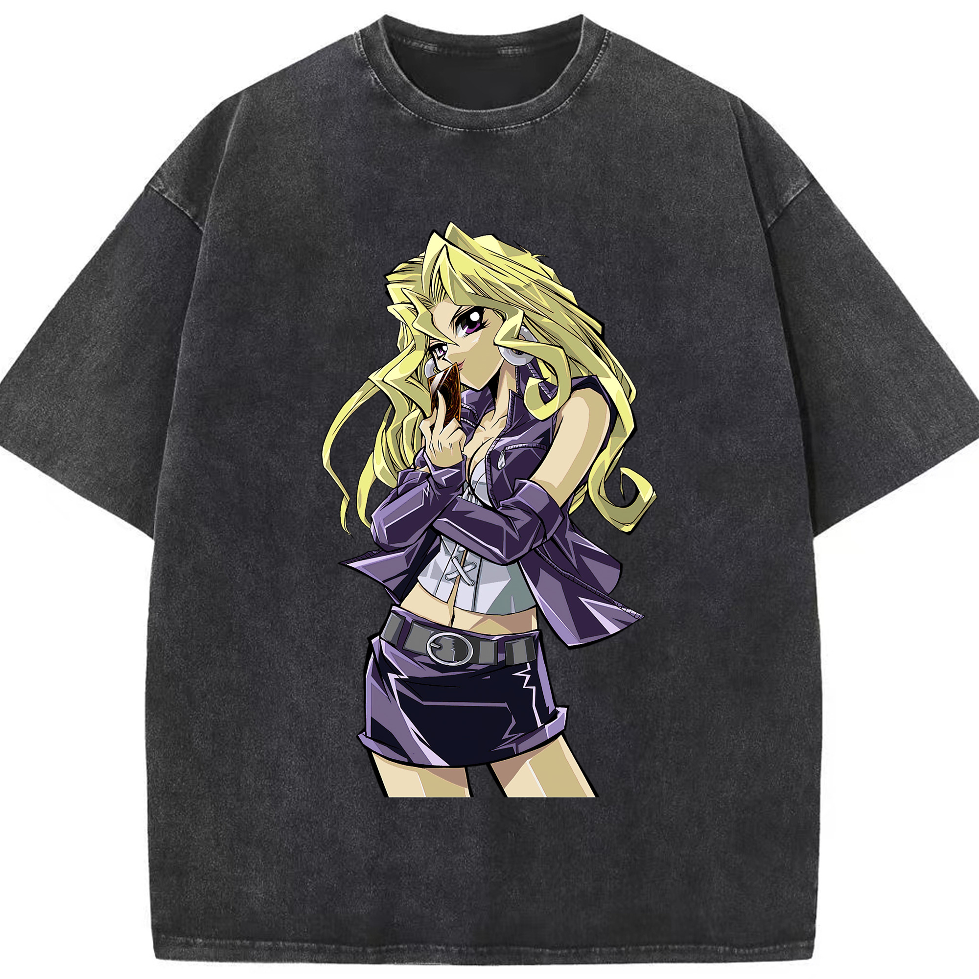 （画像用） 遊☆戯☆王 Yu-Gi-Oh! 綿100% ヴィンテージ風 半袖Tシャツ（フロントプリント）